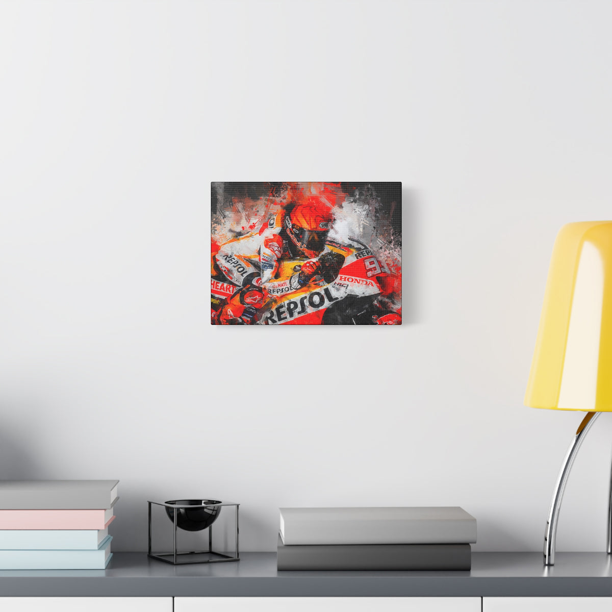 Racing Passion Unleashed: Stretched Canvas Fine Art MotoGP Print Poster - Ready to Hang, Wall Art MotoGP Gift