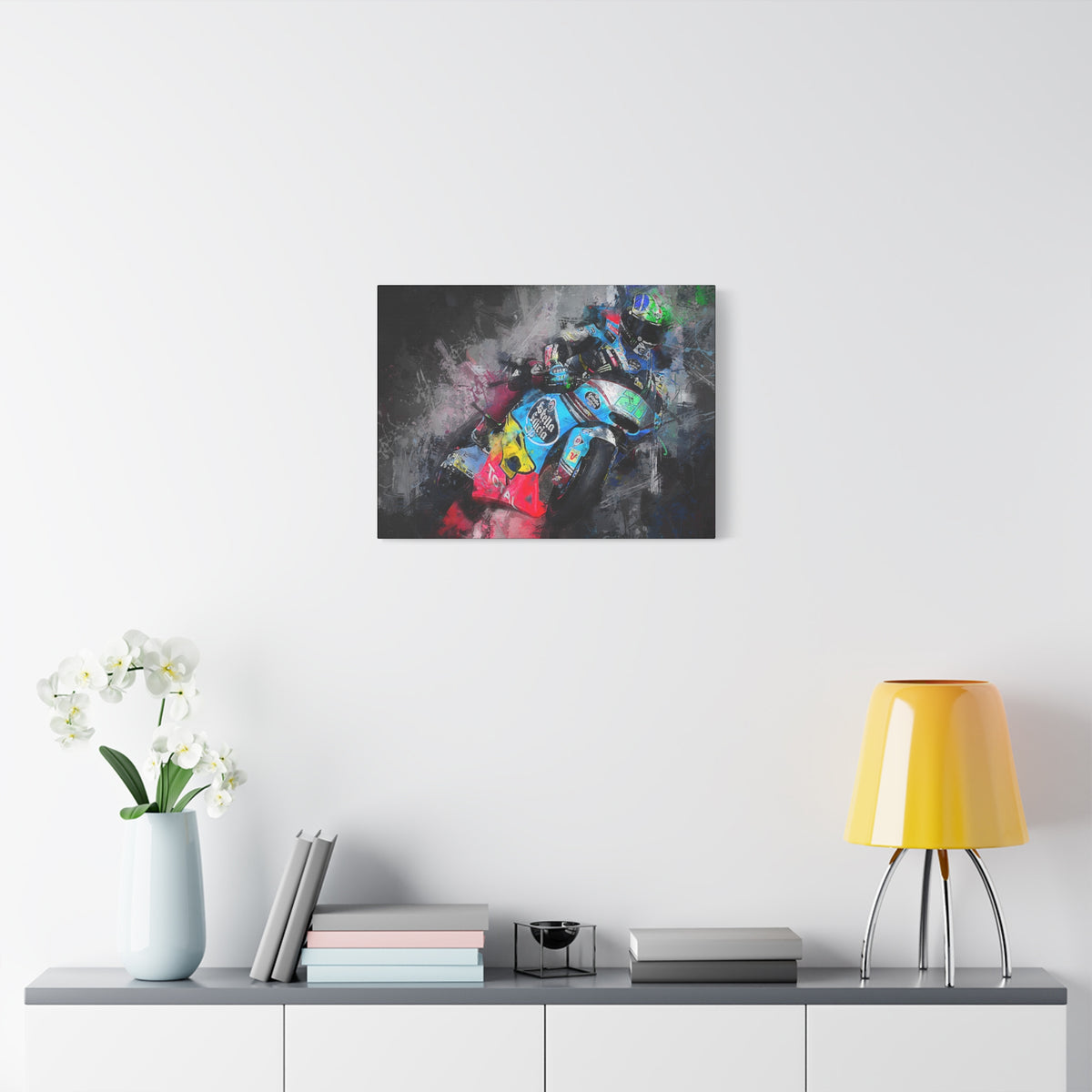 Experience the Roar: Stretched Canvas Fine Art MotoGP Print Poster - Ready to Hang, Wall Art MotoGP Gift