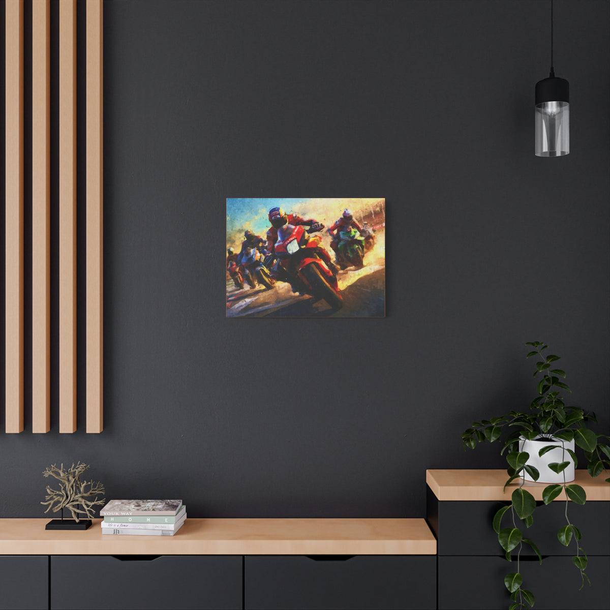 Impressionist MotoGP Riders Canvas: Fine Art Print Poster- Ready to Hang, Wall Art MotoGP Gift