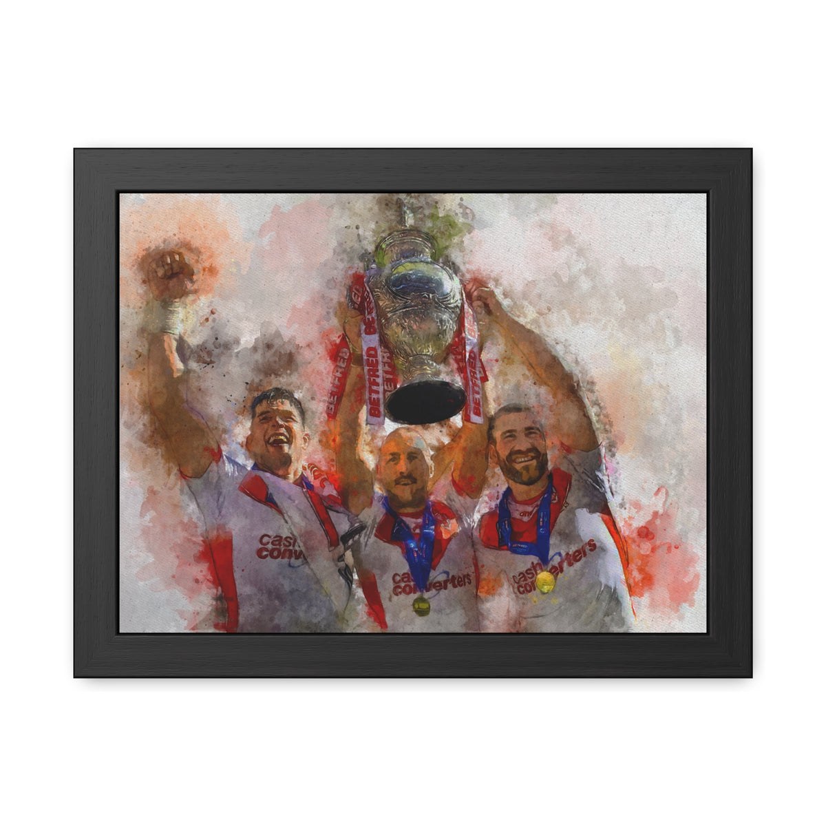 Rugby League Challenge Cup Winners 2021 St Helens Framed Art Print Poster, Ready to Hang, Saints Fan Gift