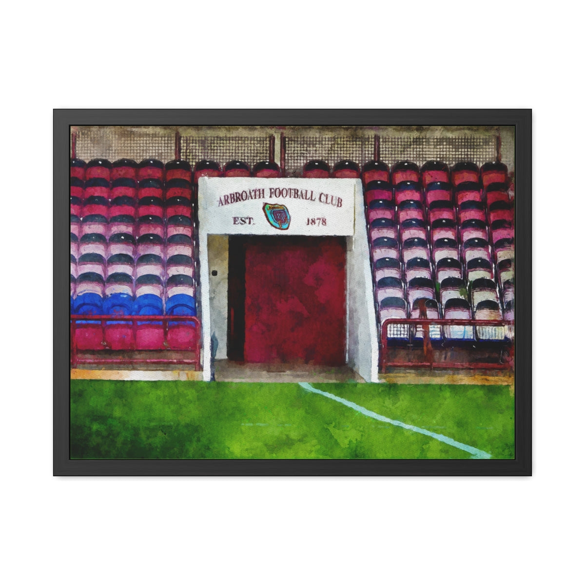 Arbroath FC Gayfield Park Watercolour Print ,Ready to Hang Framed Watercolour Fine Art Painting Print Poster