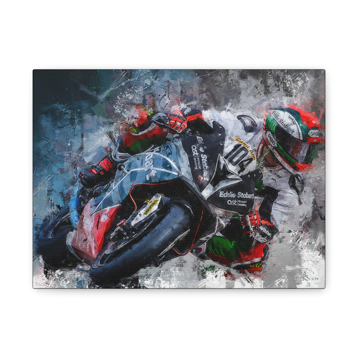 Adrenaline Unleashed: Stretched Canvas Fine Art MotoGP Print Poster - Ready to Hang, Wall Art MotoGP Gift