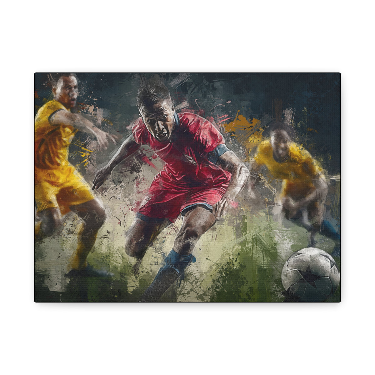Goal-bound Passion: Expressionist Soccer Art Painting Print - Stretched Canvas Fine Art Poster, Ready to Hang - Ideal Football Fan Gift