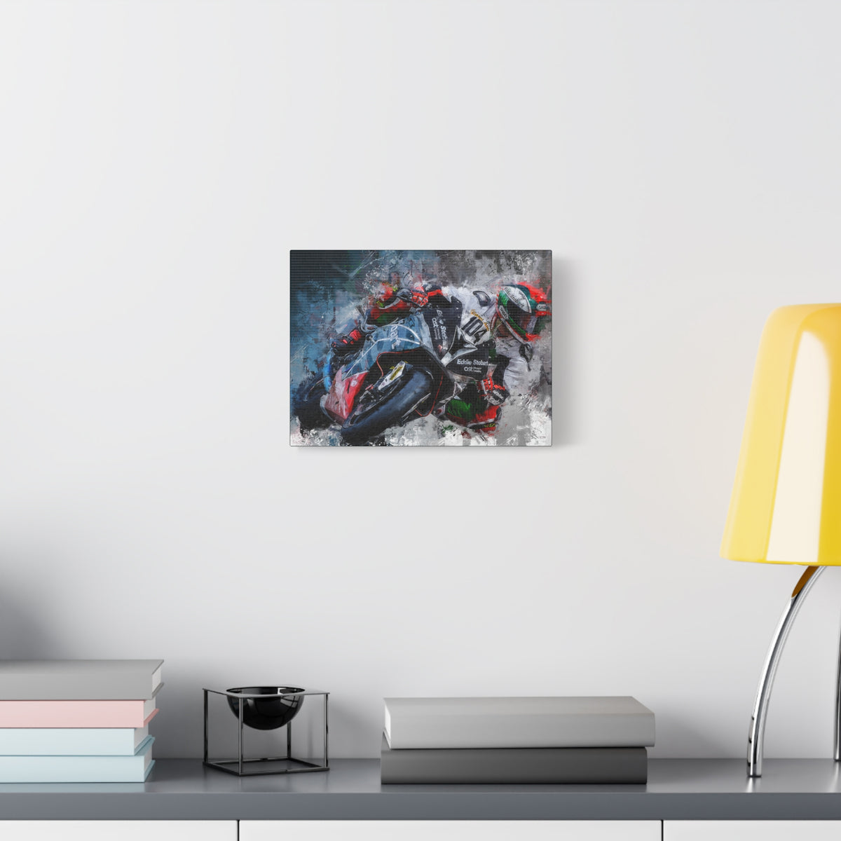 Adrenaline Unleashed: Stretched Canvas Fine Art MotoGP Print Poster - Ready to Hang, Wall Art MotoGP Gift