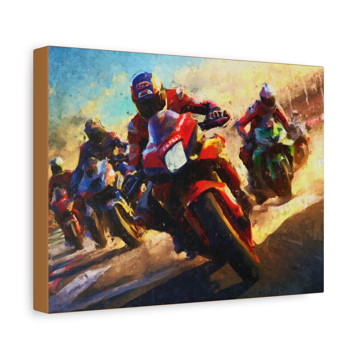 Impressionist MotoGP Riders Canvas: Fine Art Print Poster- Ready to Hang, Wall Art MotoGP Gift