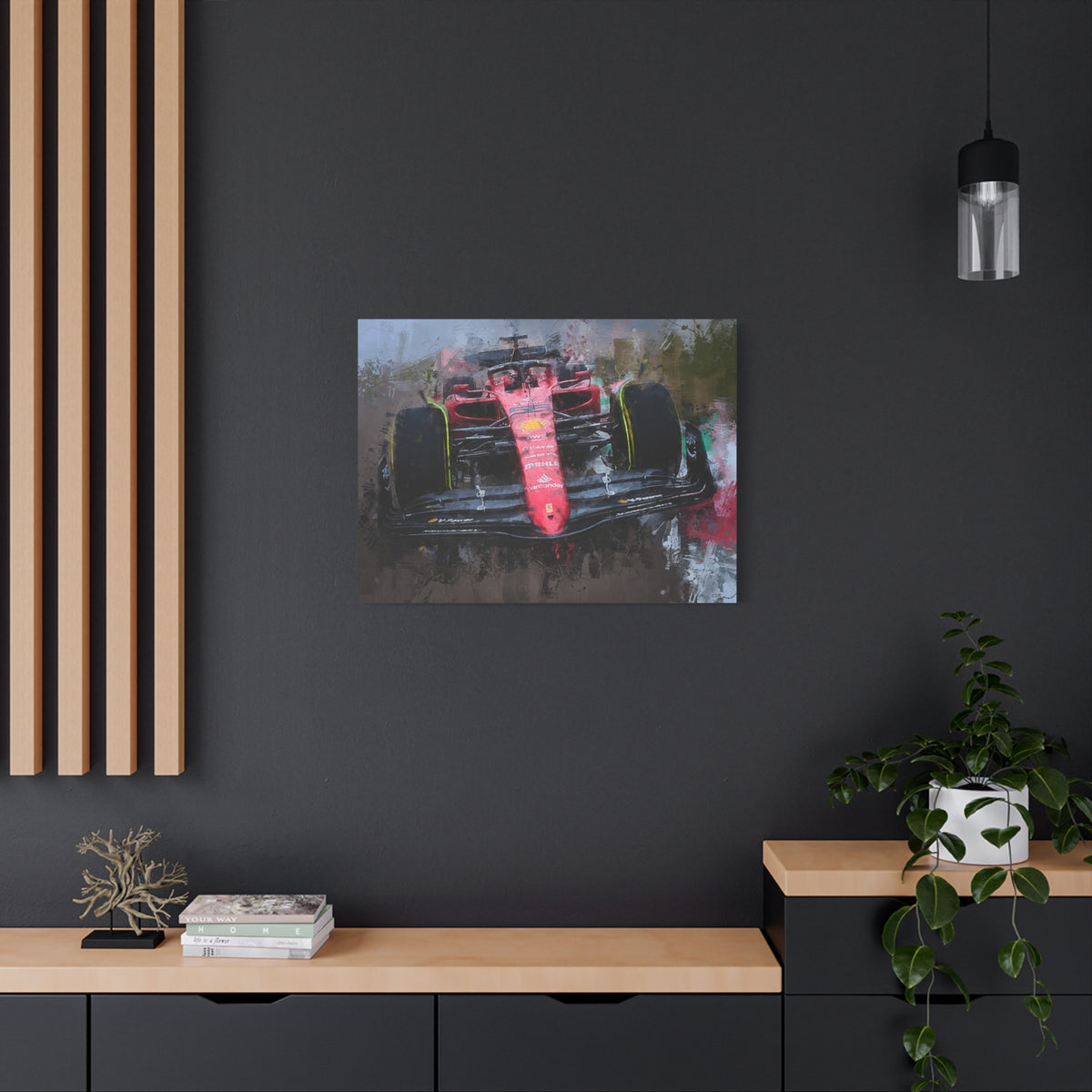 Roar of the Track: Stretched Canvas F1 Racing Car Fine Art Print Poster - Ready to Hang, Wall Art Formula One Gift