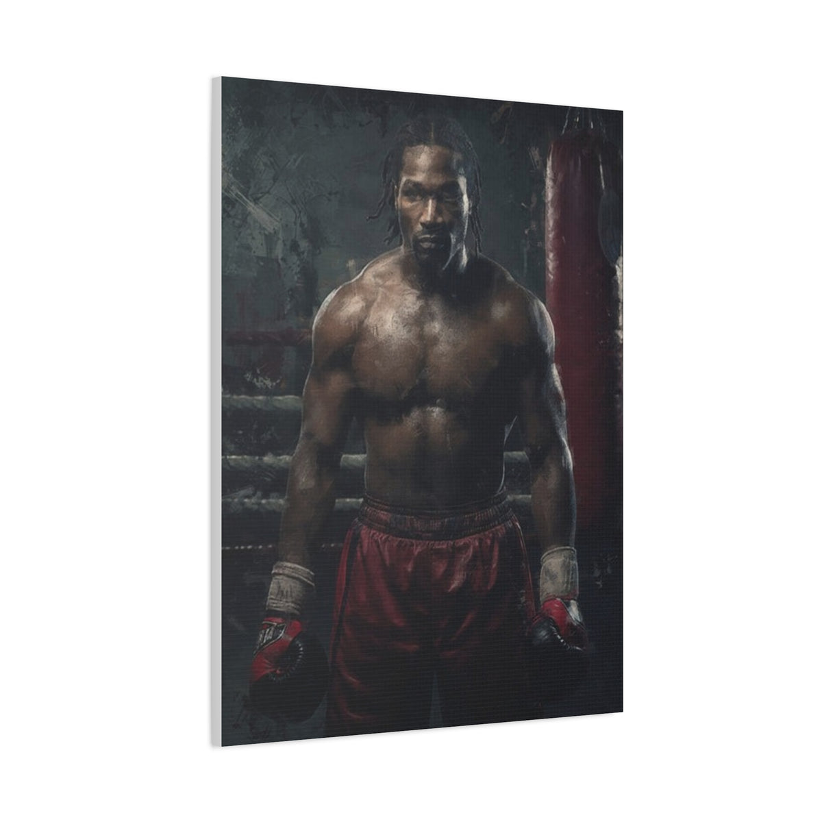 Lennox Lewis: Dynamic Boxing Brilliance - Stretched Canvas Fine Art Boxing Print Poster, Ready to Hang, Wall Art Boxing Gift