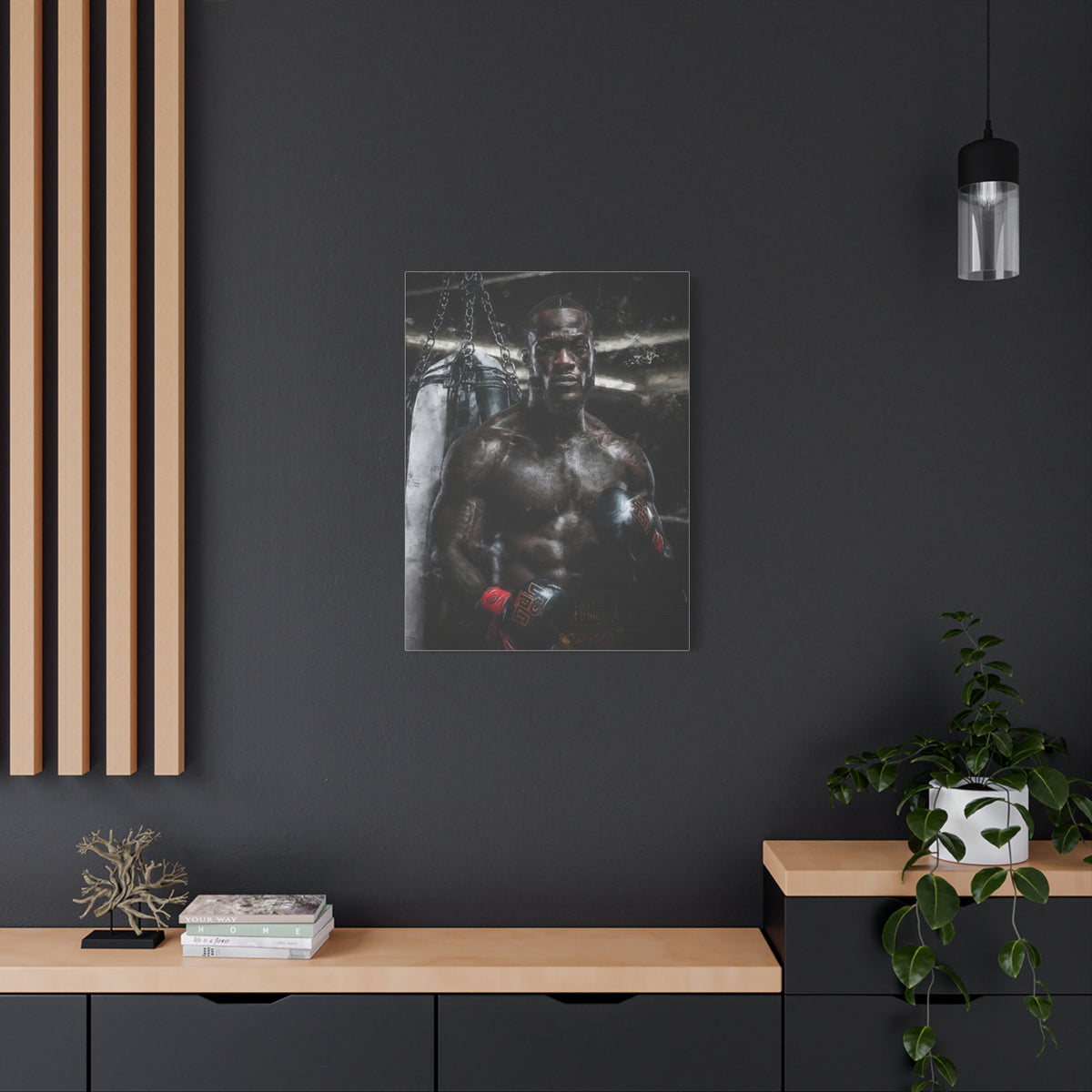 Deontay Wilder Portrait Painting: Power and Precision - Stretched Canvas Fine Art Boxing Print Poster, Ready to Hang, Wall Art Boxing Gift