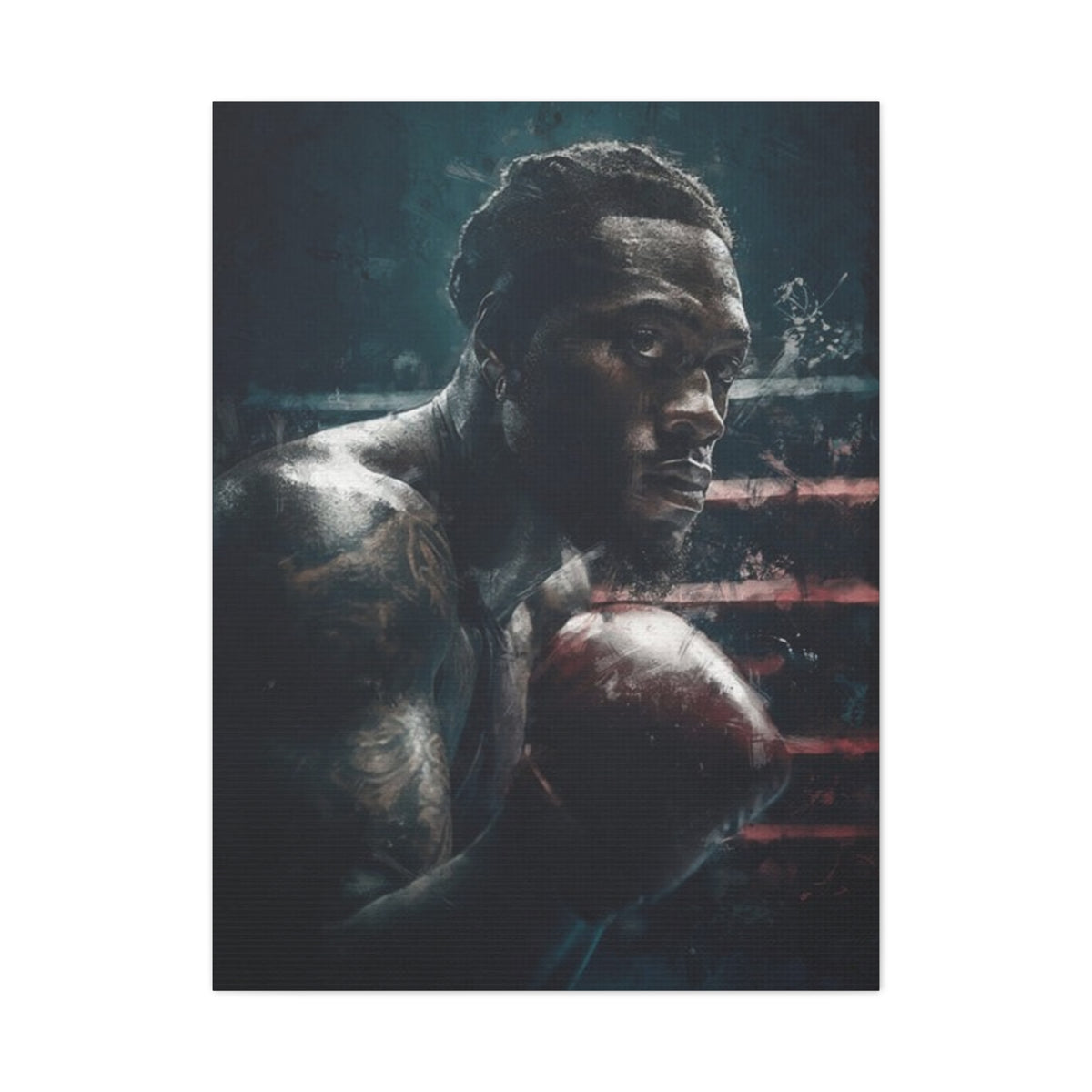 Deontay Wilder Portrait Painting: Expressive Canvas Fine Art - Ready to Hang, Wall Art Boxing Gift - Fine Art Boxing Print Poster