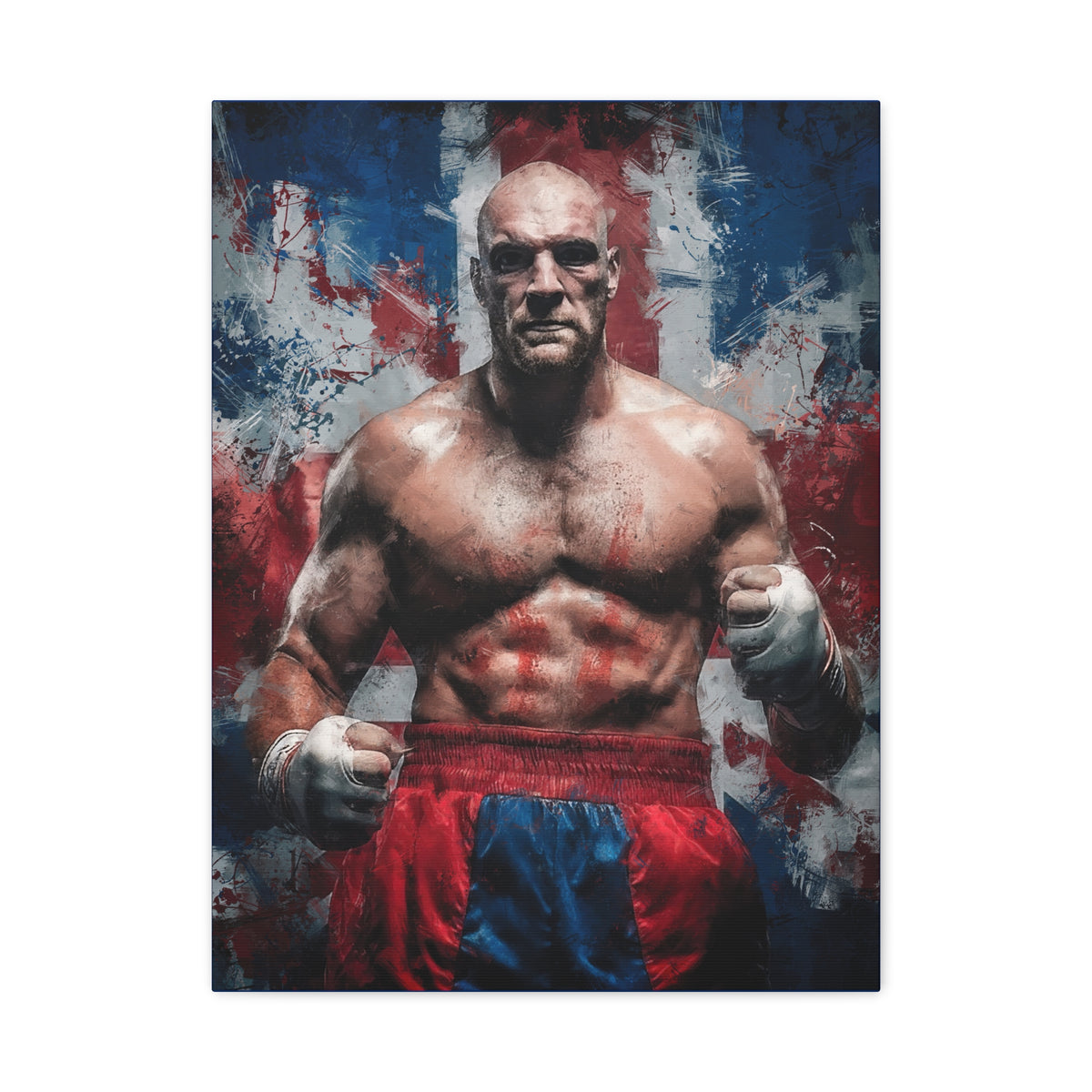 Tyson Fury: Grit and Glory - Stretched Canvas Fine Art Boxing Print Poster, Ready to Hang, Wall Art Boxing Gift