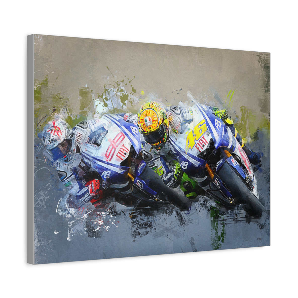 Feel the Thunder: Stretched Canvas Fine Art MotoGP Print Poster - Ready to Hang, Wall Art MotoGP Gift