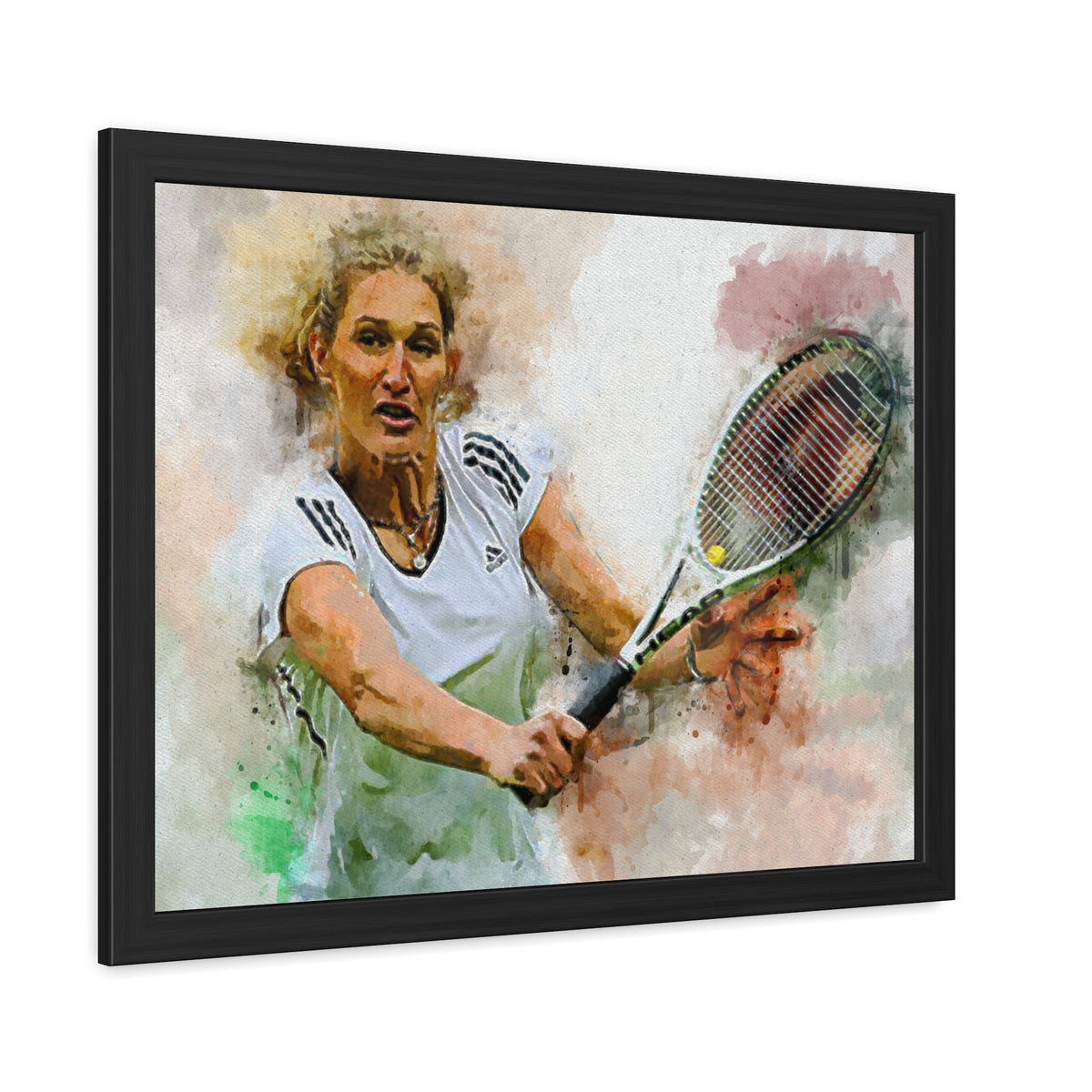 Steffi Graf Tennis Legend: Ready to Hang Framed Watercolour Fine Art Painting Print Poster, Tennis Wall Art, Tennis Fan Gift