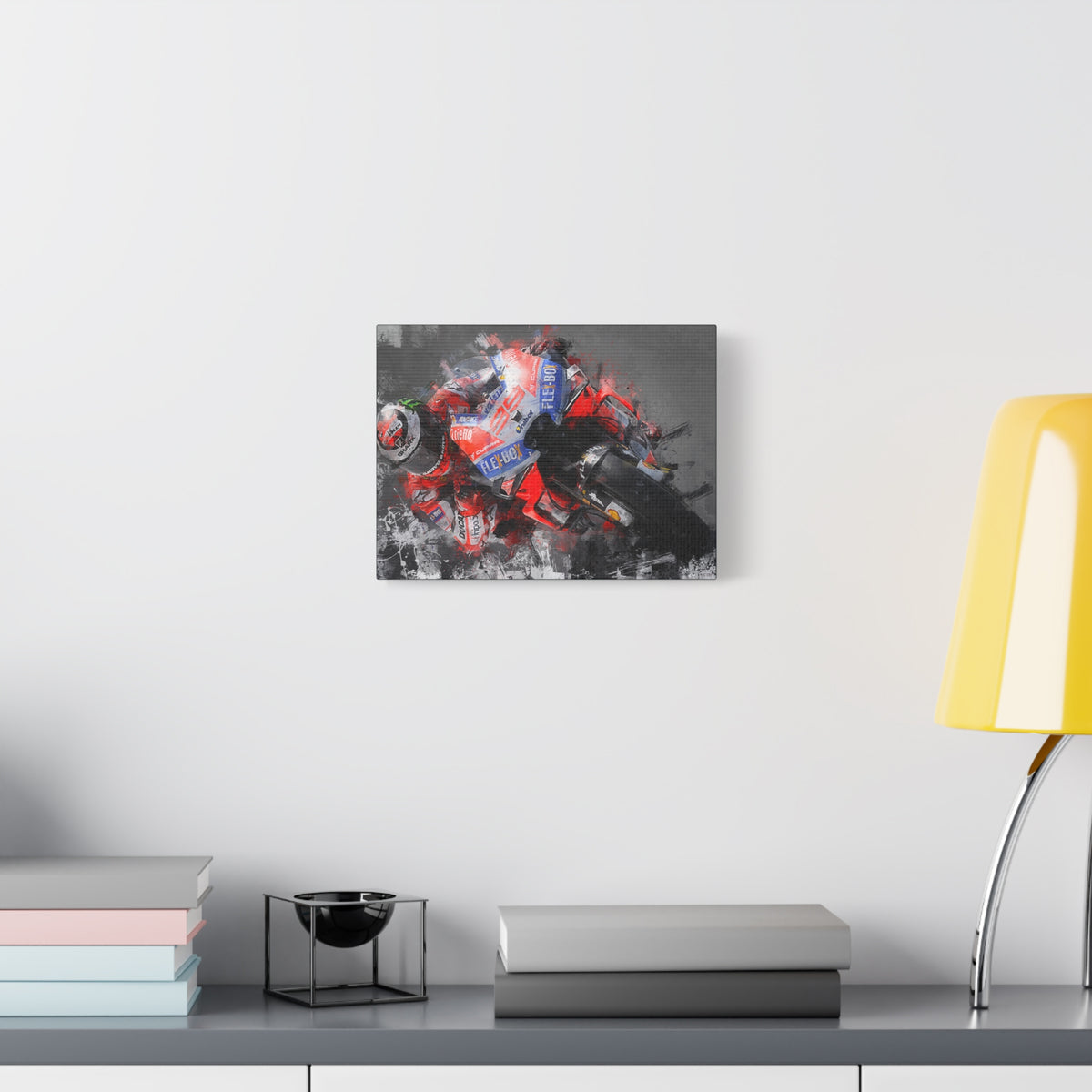 Expressive Speed: Stretched Canvas Fine Art MotoGP Print Poster - Ready to Hang, Wall Art MotoGP Gift