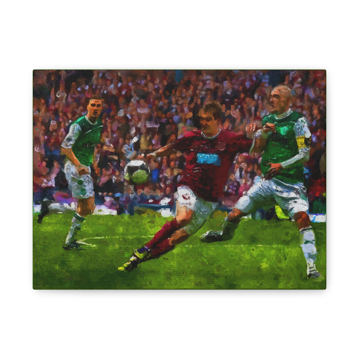 Hibs vs Hearts Derby Ready to Hang Framed Impressionist Fine Art Painting Print Poster, Football Wall Art, Soccer Fan Gift