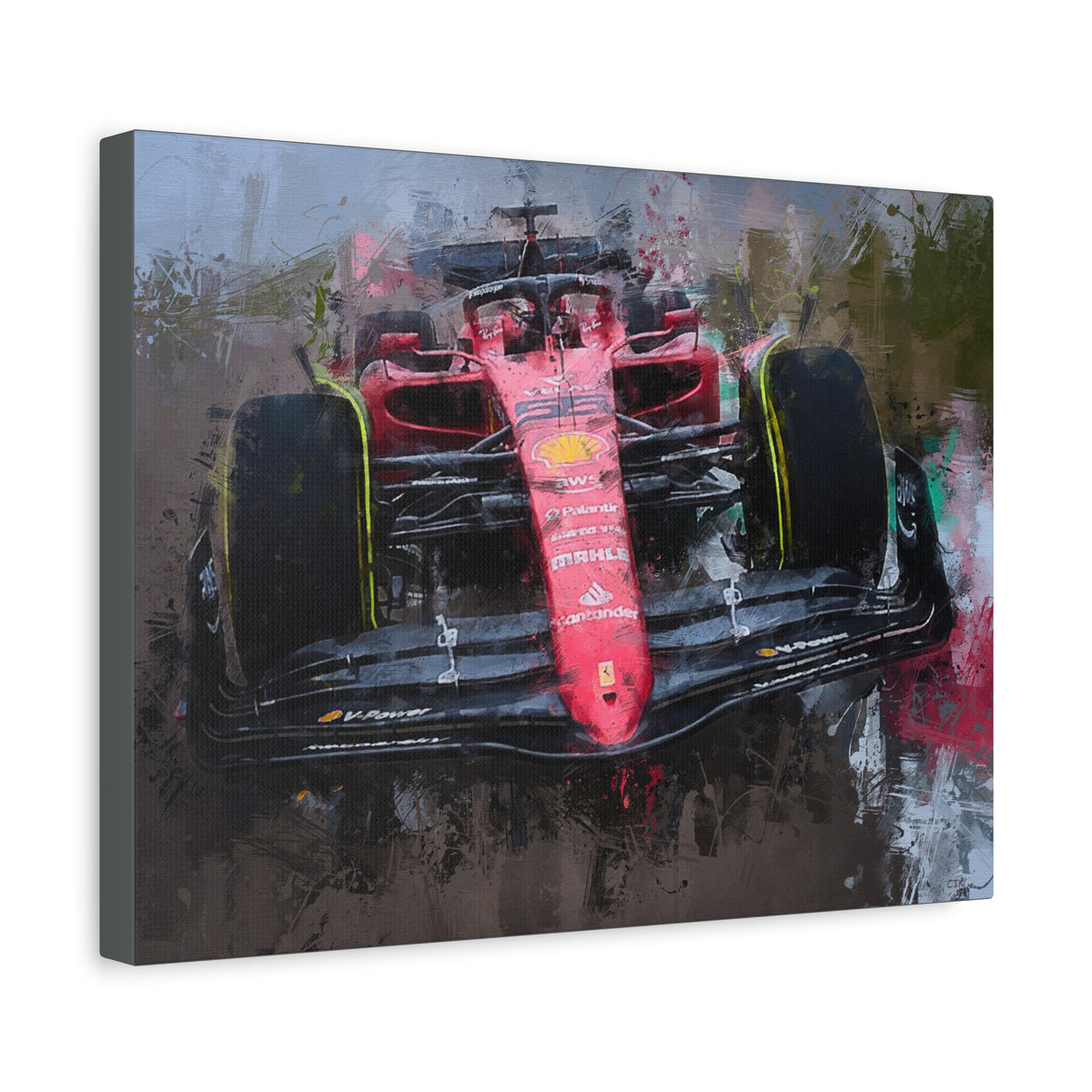 Roar of the Track: Stretched Canvas F1 Racing Car Fine Art Print Poster - Ready to Hang, Wall Art Formula One Gift