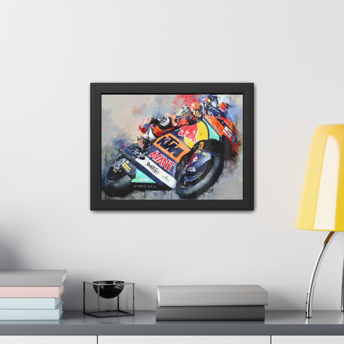 Speed Unleashed: Framed Watercolour MotoGP Fine Art Print Poster - Ready to Hang, Wall Art MotoGP Gift