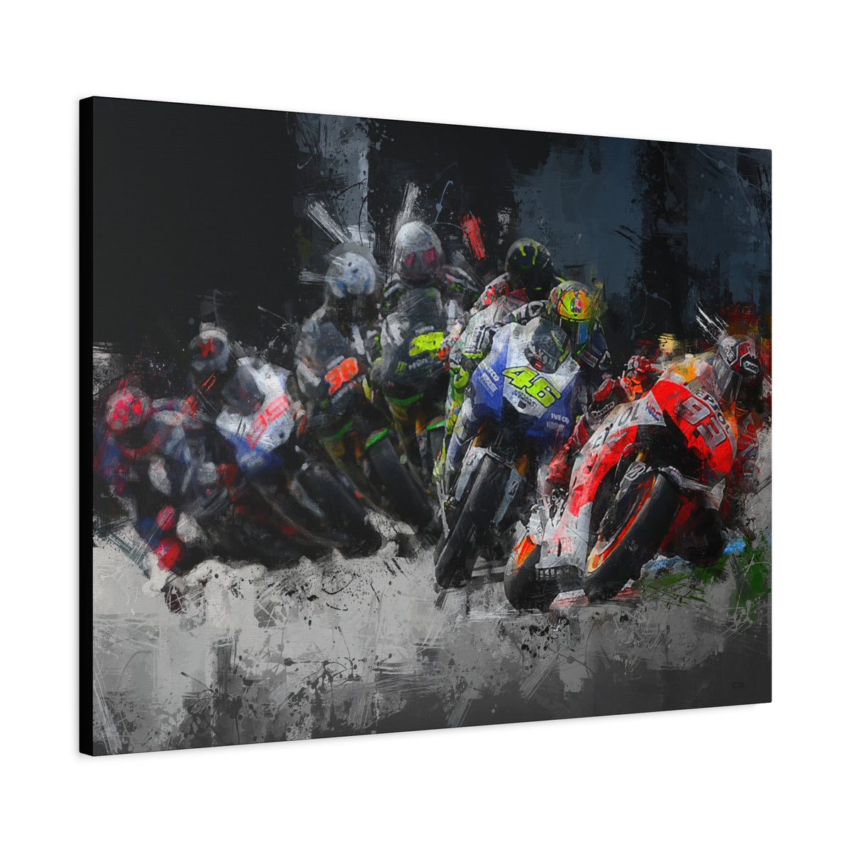 Rev Up Your Walls with Thrilling MotoGP Action! Stretched Canvas Fine Art MotoGP Print Poster - Ready to Hang, Wall Art MotoGP Gift