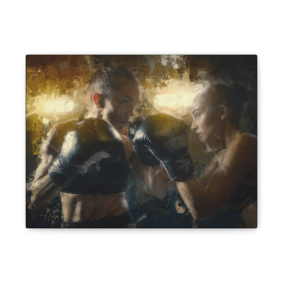 Dynamic Encounter: Canvas Framed Fine Art Print - Ready to Hang, Wall Art Boxing Gift
