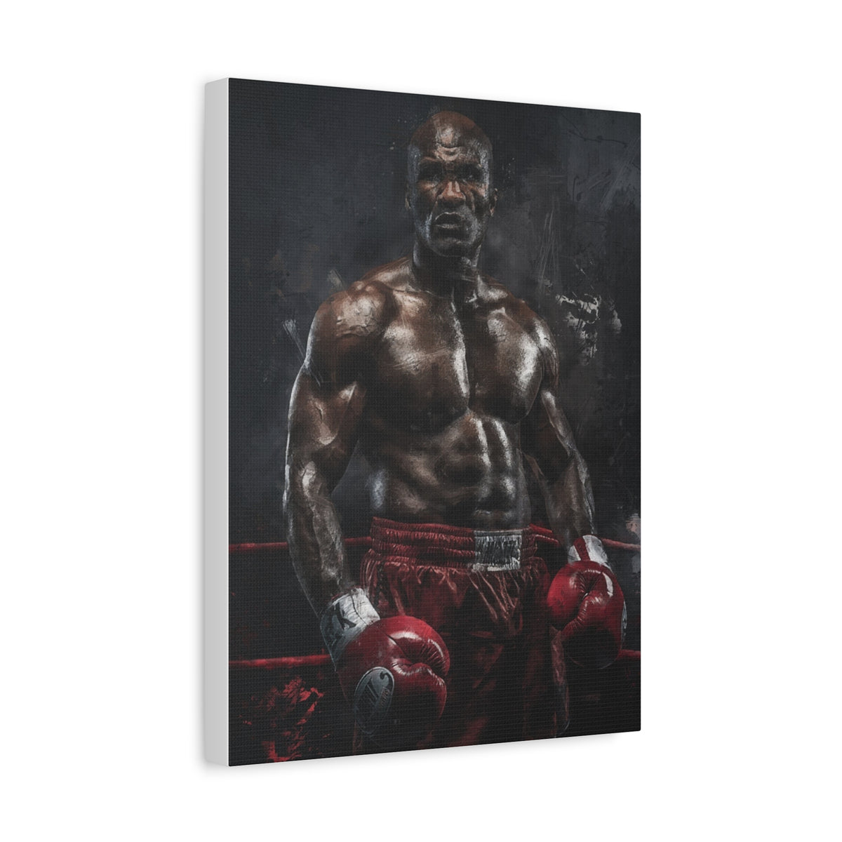 Evander Holyfield Portrait Painting: Stretched Canvas Fine Art Boxing Print Poster - Ready to Hang, Wall Art Boxing Gift