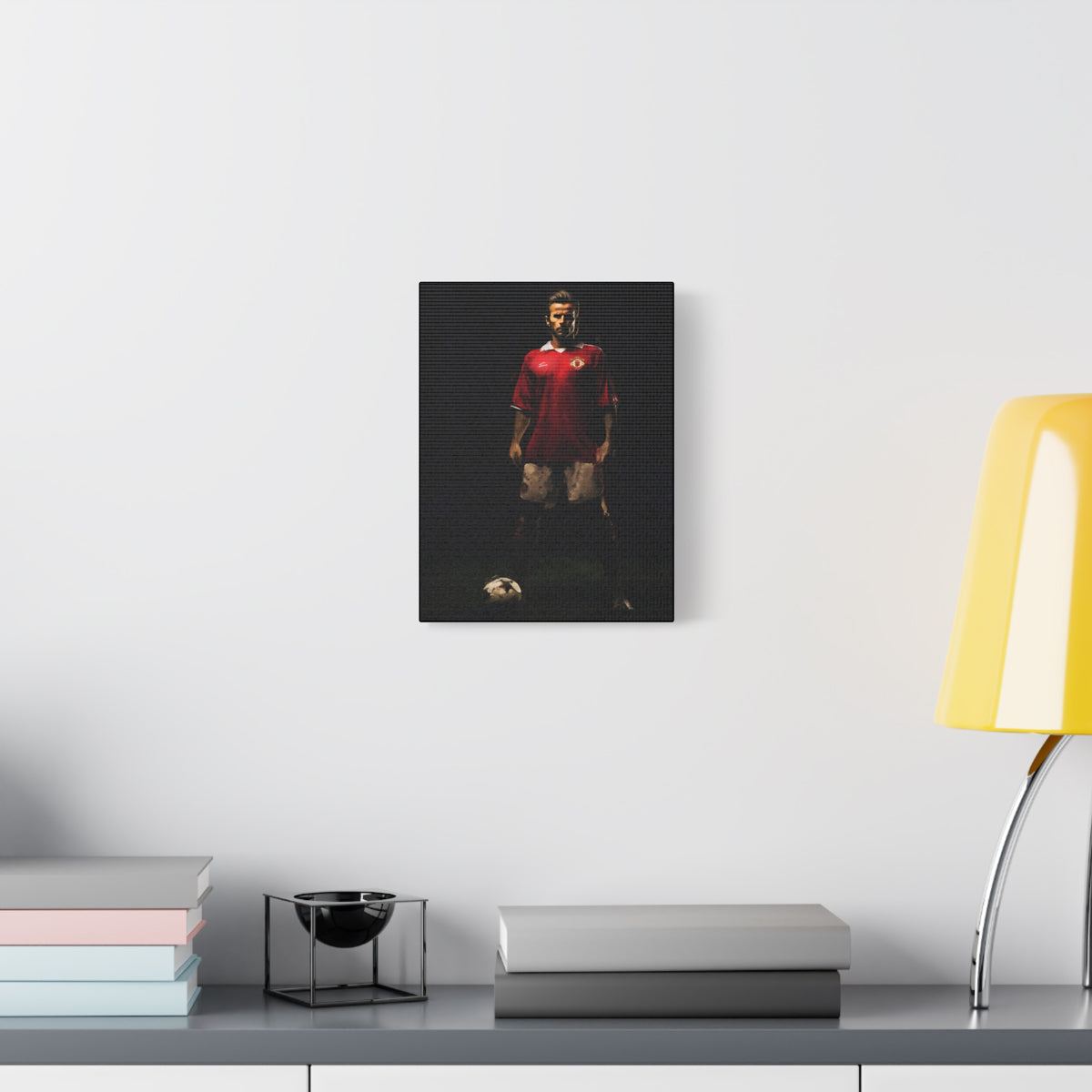 Beckham's Elegance: Impressionist Portrait Painting - Stretched Canvas Football Fine Art Print Poster- Ready to Hang Football Wall Art
