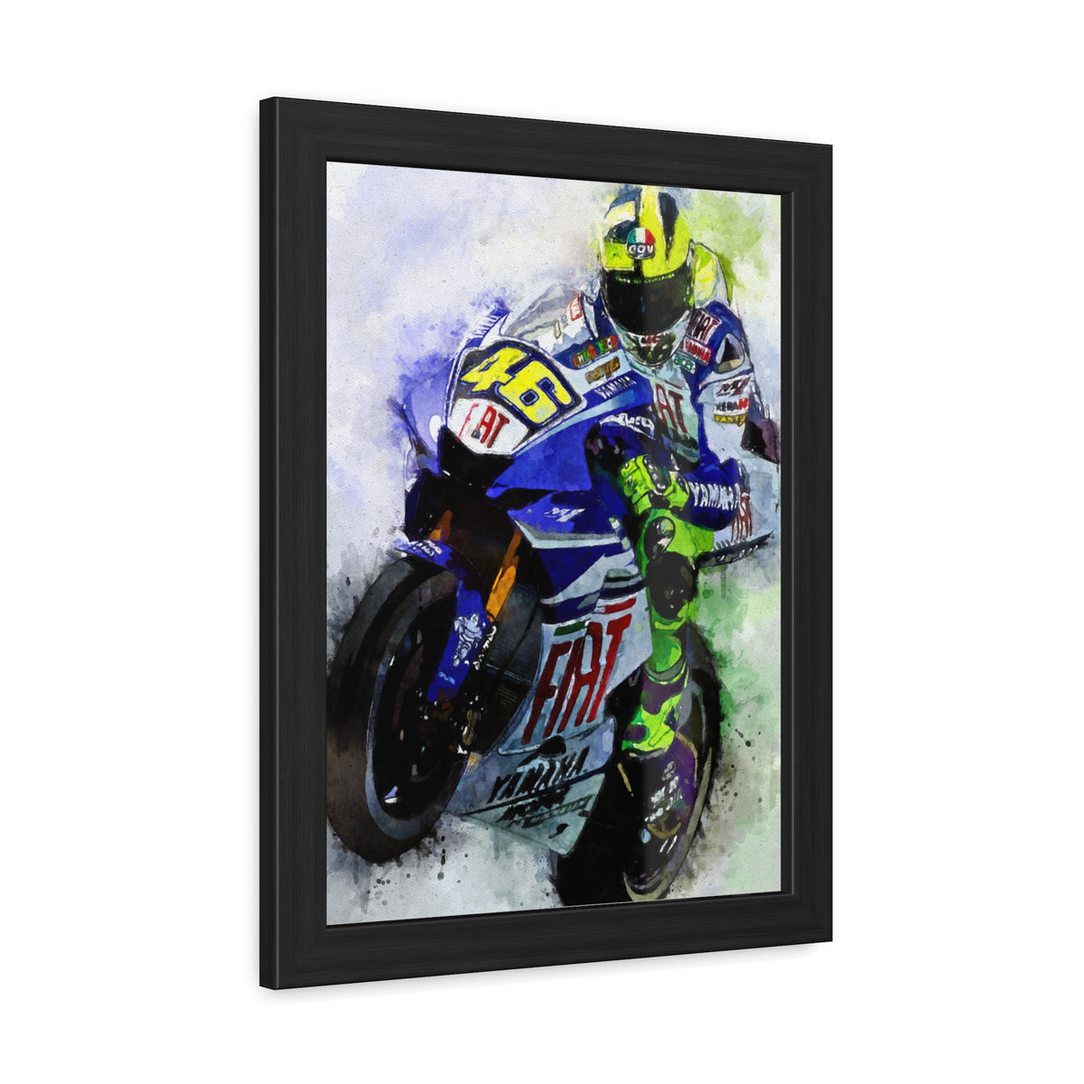 MotoGP Thrills Unleashed: Framed Watercolour Fine Art MotoGP Print - Ready to Hang, Wall Art Poster for the Ultimate MotoGP Gift
