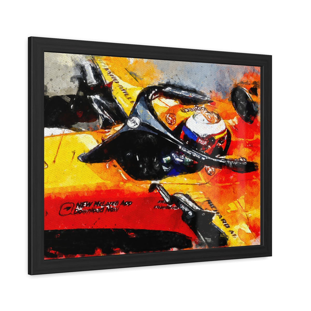 Capture the F1 Essence with Carlos Sainz - Framed Watercolour Fine Art Print Poster - Ready to Hang, Wall Art Formula One Gift