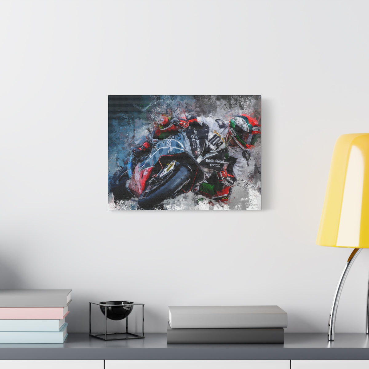 Adrenaline Unleashed: Stretched Canvas Fine Art MotoGP Print Poster - Ready to Hang, Wall Art MotoGP Gift
