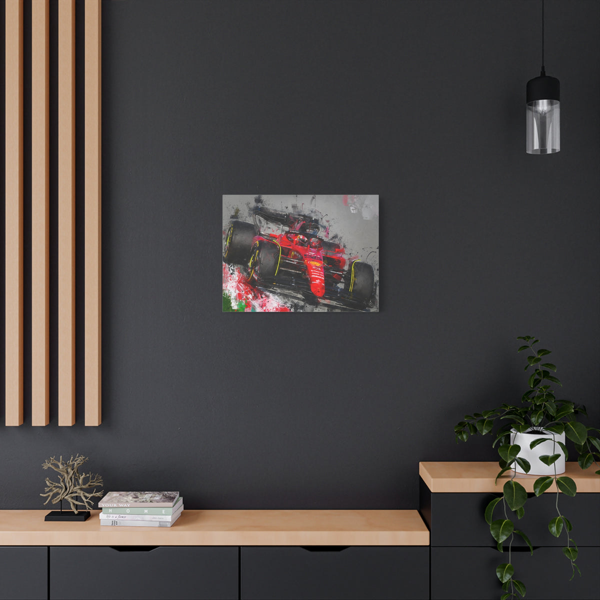 Speed and Style Unleashed: Stretched Canvas Fine Art F1 Print Poster - Ready to Hang, Wall Art Formula One Gift