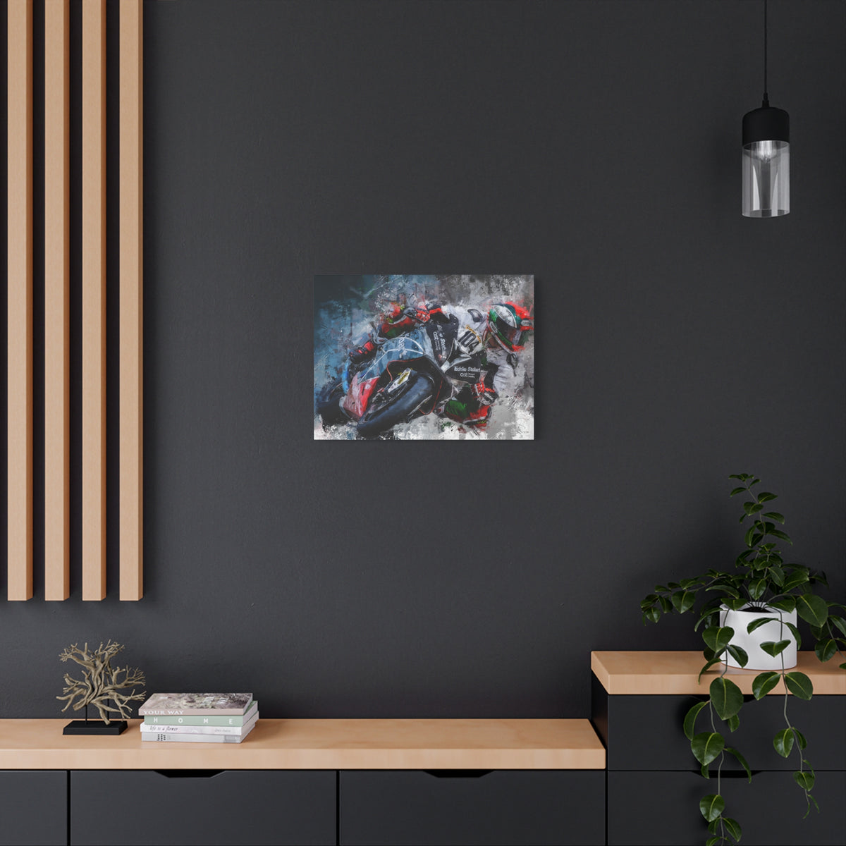 Adrenaline Unleashed: Stretched Canvas Fine Art MotoGP Print Poster - Ready to Hang, Wall Art MotoGP Gift