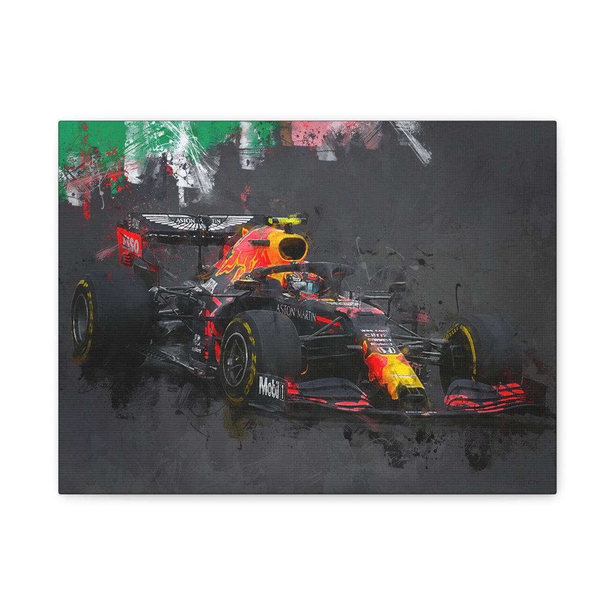 Experience Speed in Style: Stretched Canvas F1 Fine Art Print Poster of Aston Martin - Ready to Hang, Wall Art Formula One Gift