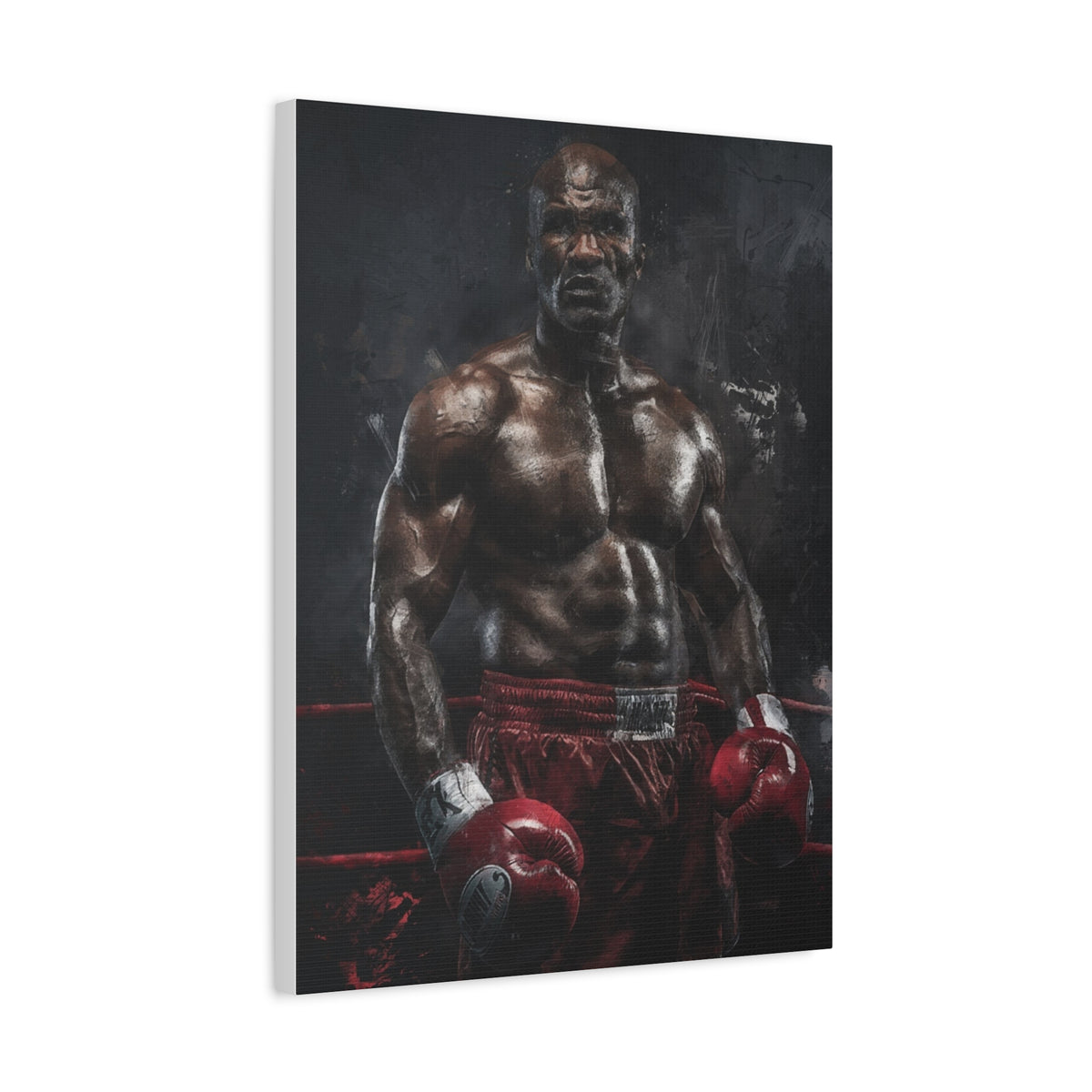Evander Holyfield Portrait Painting: Stretched Canvas Fine Art Boxing Print Poster - Ready to Hang, Wall Art Boxing Gift