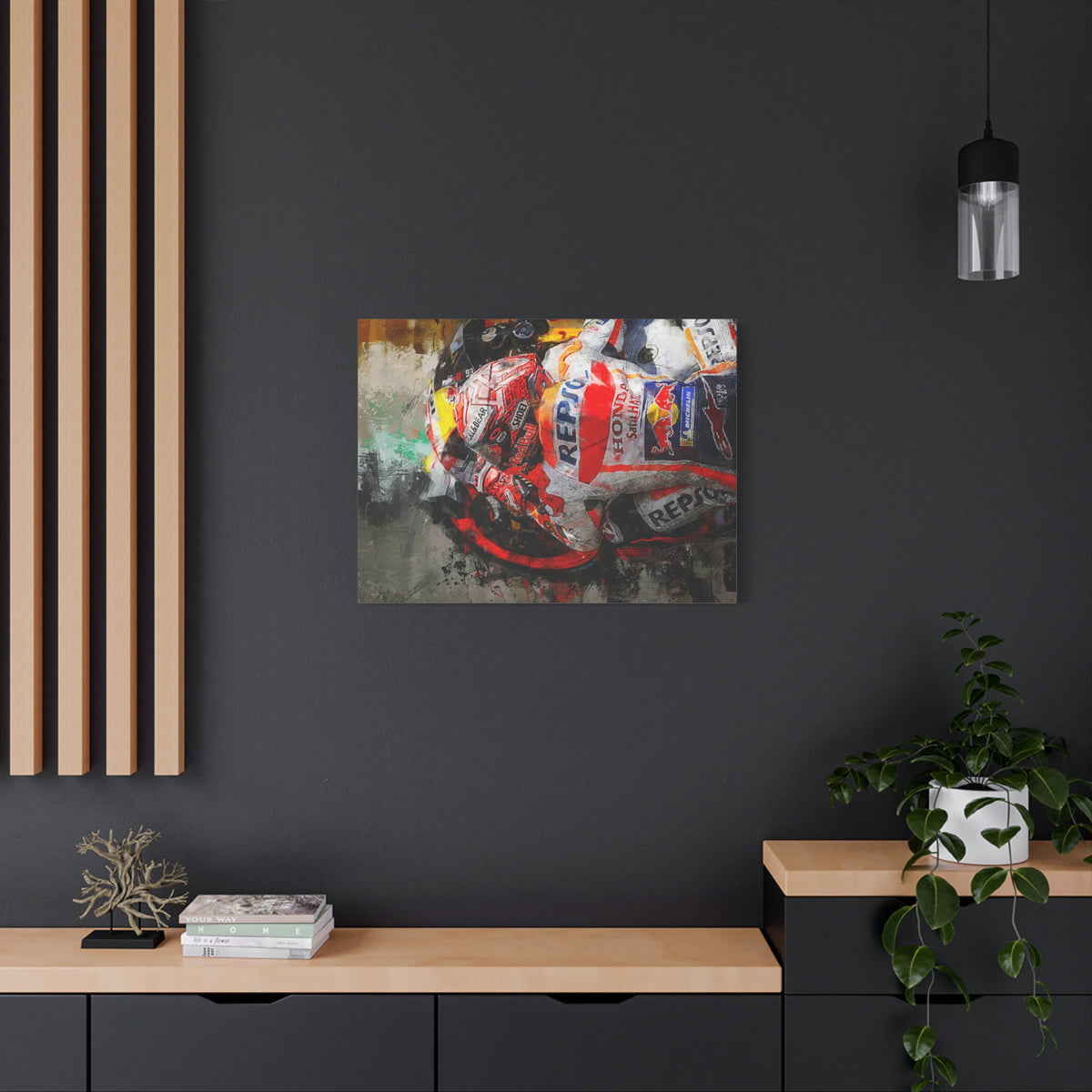 Adrenaline Rush: Stretched Canvas Fine Art MotoGP Print Poster - Ready to Hang, Wall Art MotoGP Gift