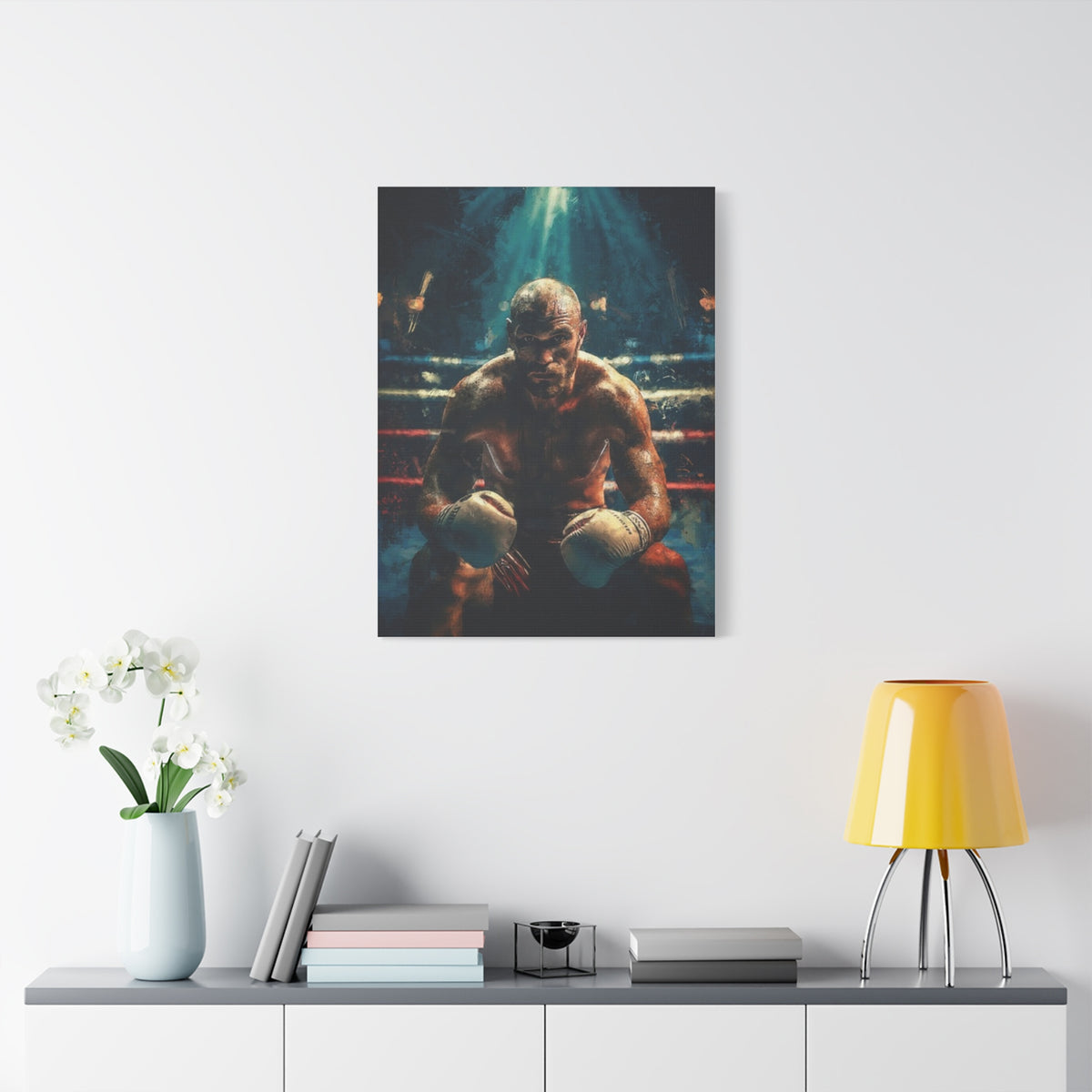Fury Unleashed: Stretched Canvas Fine Art Boxing Print - Ready to Hang, Wall Art Boxing Gift