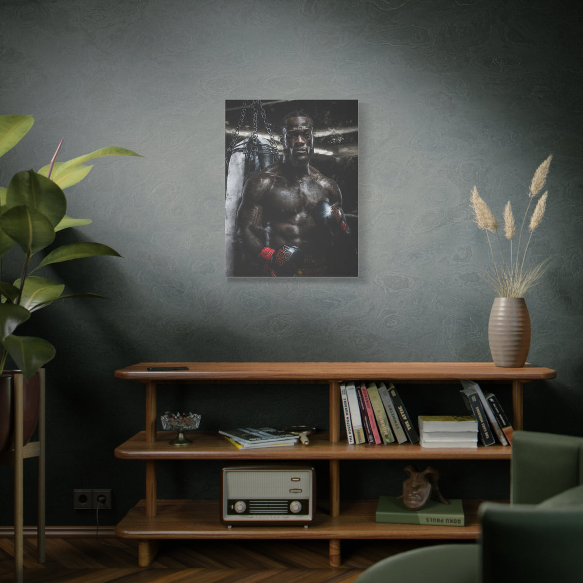 Deontay Wilder Portrait Painting: Power and Precision - Stretched Canvas Fine Art Boxing Print Poster, Ready to Hang, Wall Art Boxing Gift