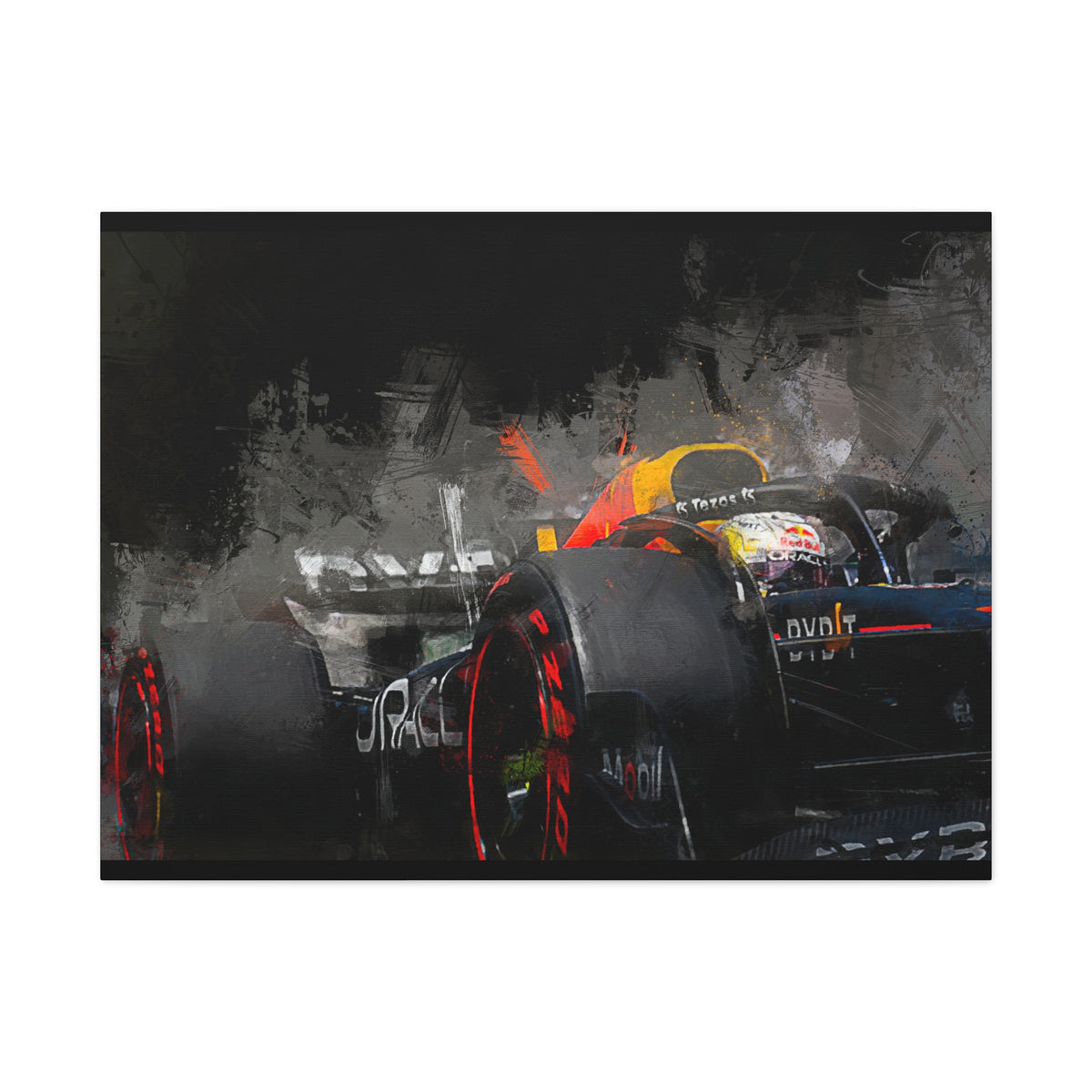 Formula One Speed Unleashed: Stretched Matte Canvas Fine Art F1 Print Poster - Ready to Hang, Wall Art Formula One Gift