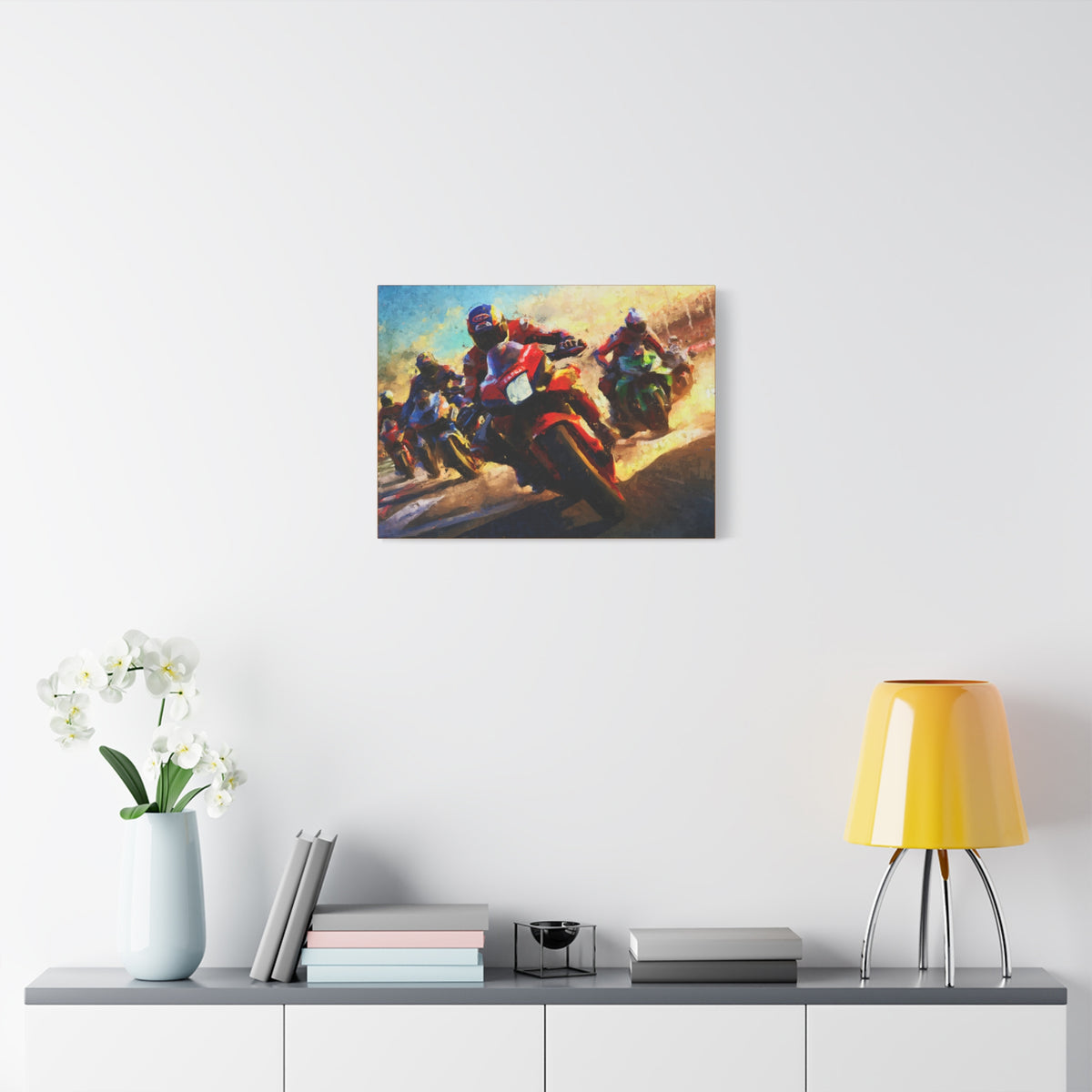 Impressionist MotoGP Riders Canvas: Fine Art Print Poster- Ready to Hang, Wall Art MotoGP Gift