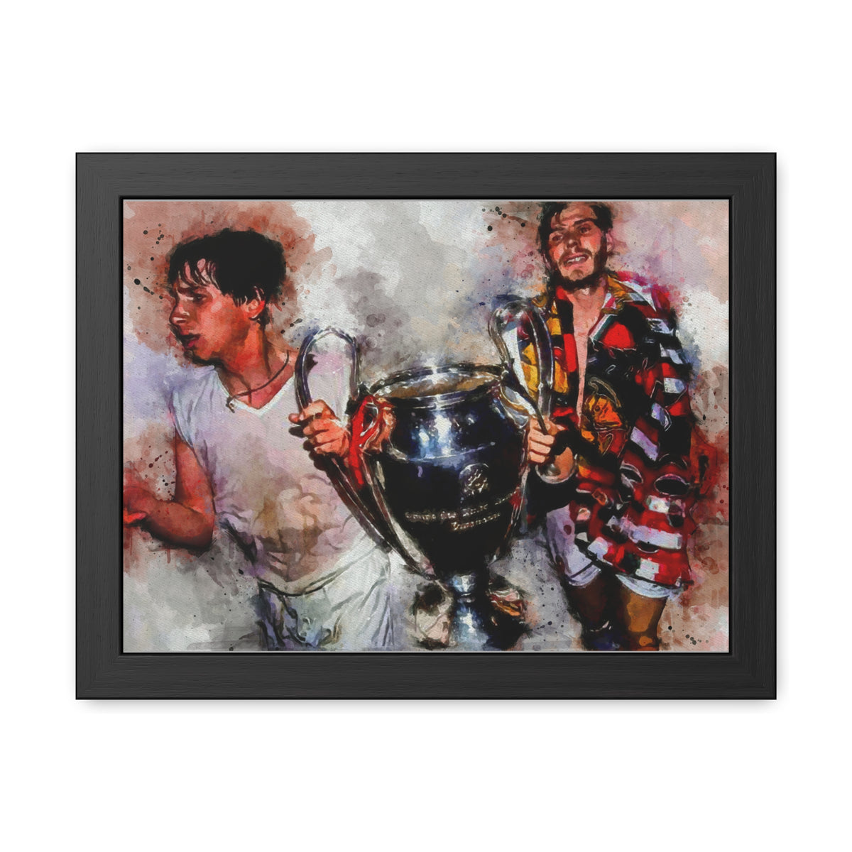 Champions League Winners 1994 AC Milan Watercolour Painting, Ready to Hang Framed Art Print Poster, AC Milan Fan Gift