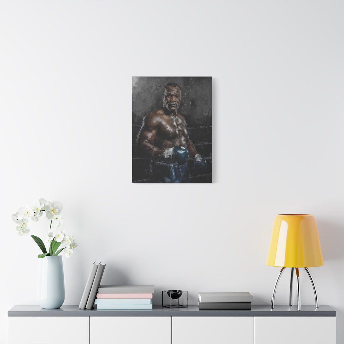 Smokin' Joe Frazier: Stretched Canvas Fine Art Boxing Print Poster - Ready to Hang, Wall Art Boxing Gift
