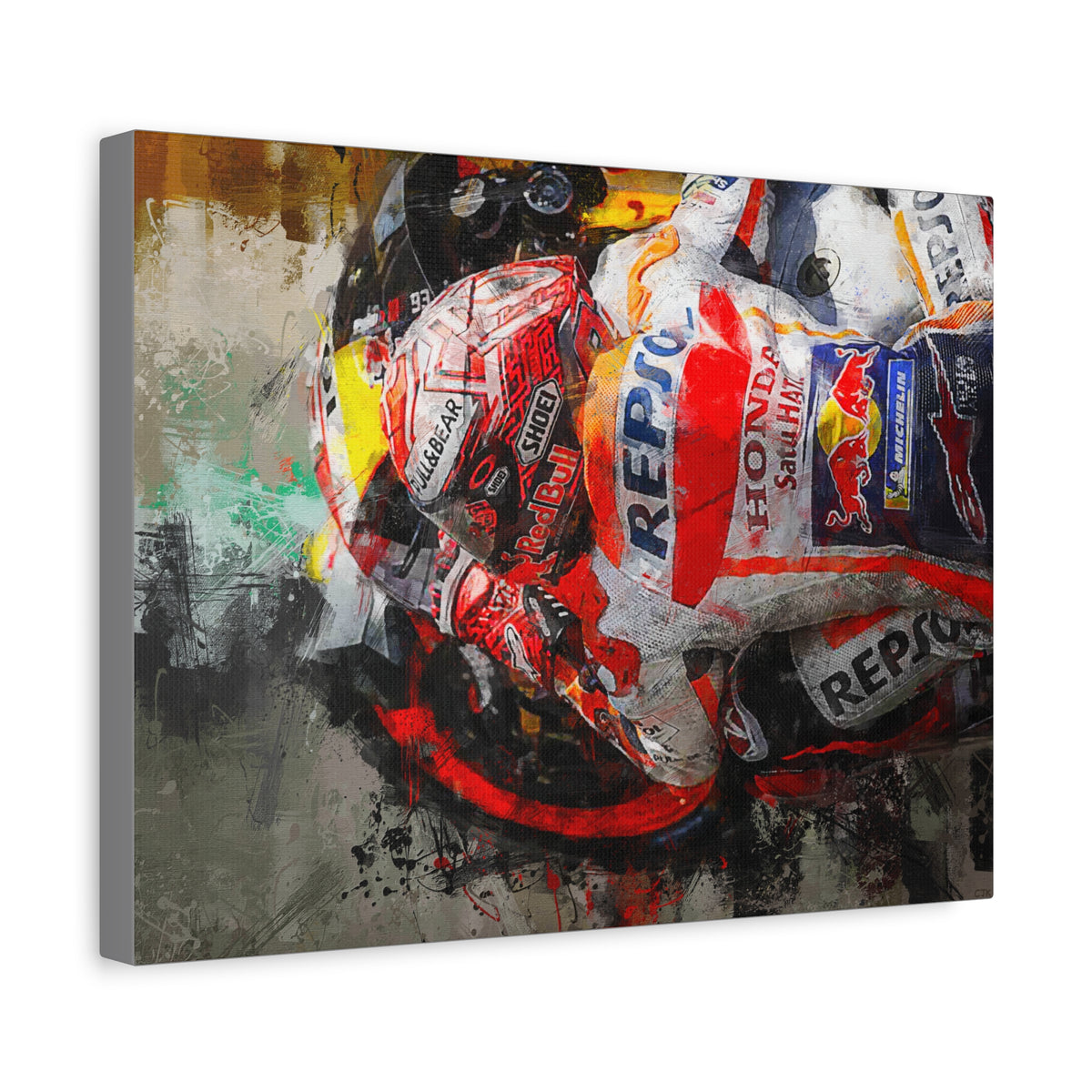 Adrenaline Rush: Stretched Canvas Fine Art MotoGP Print Poster - Ready to Hang, Wall Art MotoGP Gift