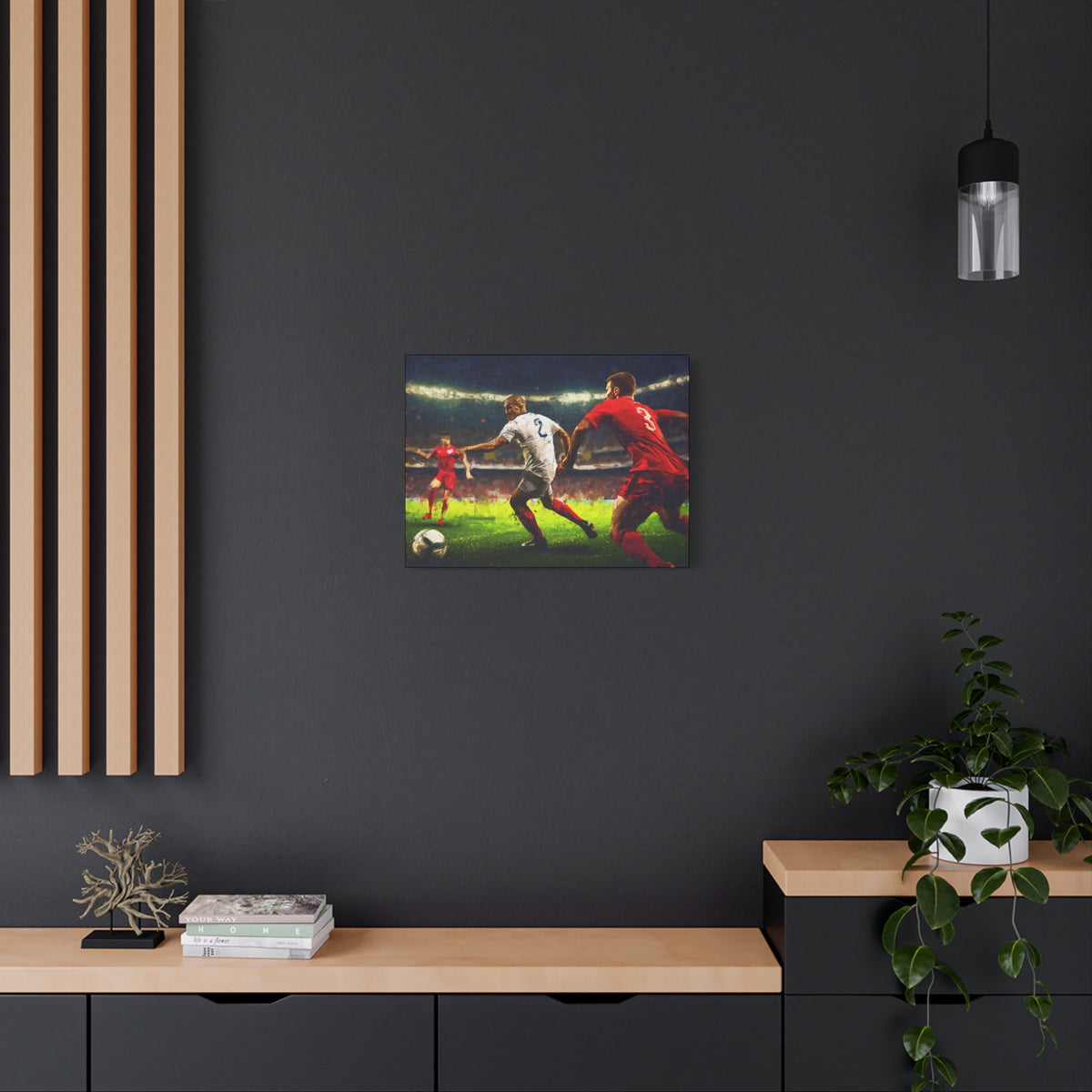 Passion Unleashed: Impressionist Soccer Painting Print on Stretched Canvas - Ready to Hang Football Fine Art Poster, Ideal Football Fan Gift