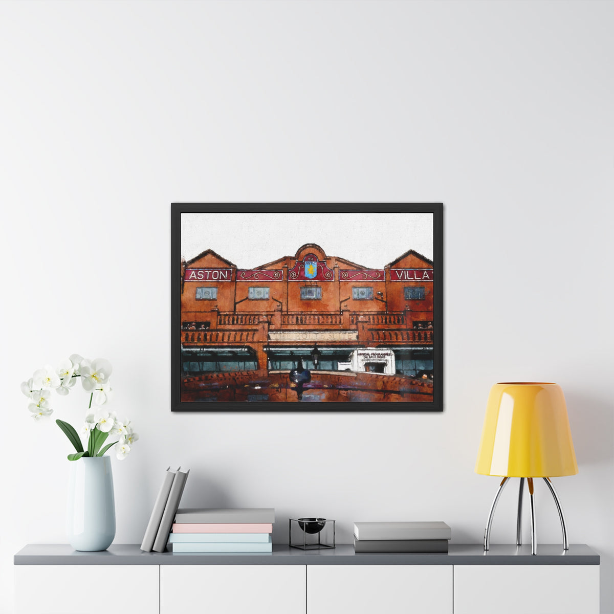 Aston Villa - Expressionist Modern Art - Ready to Hang Framed Watercolour Fine Art Painting Print Poster, Football Wall Art, Soccer Fan Gift