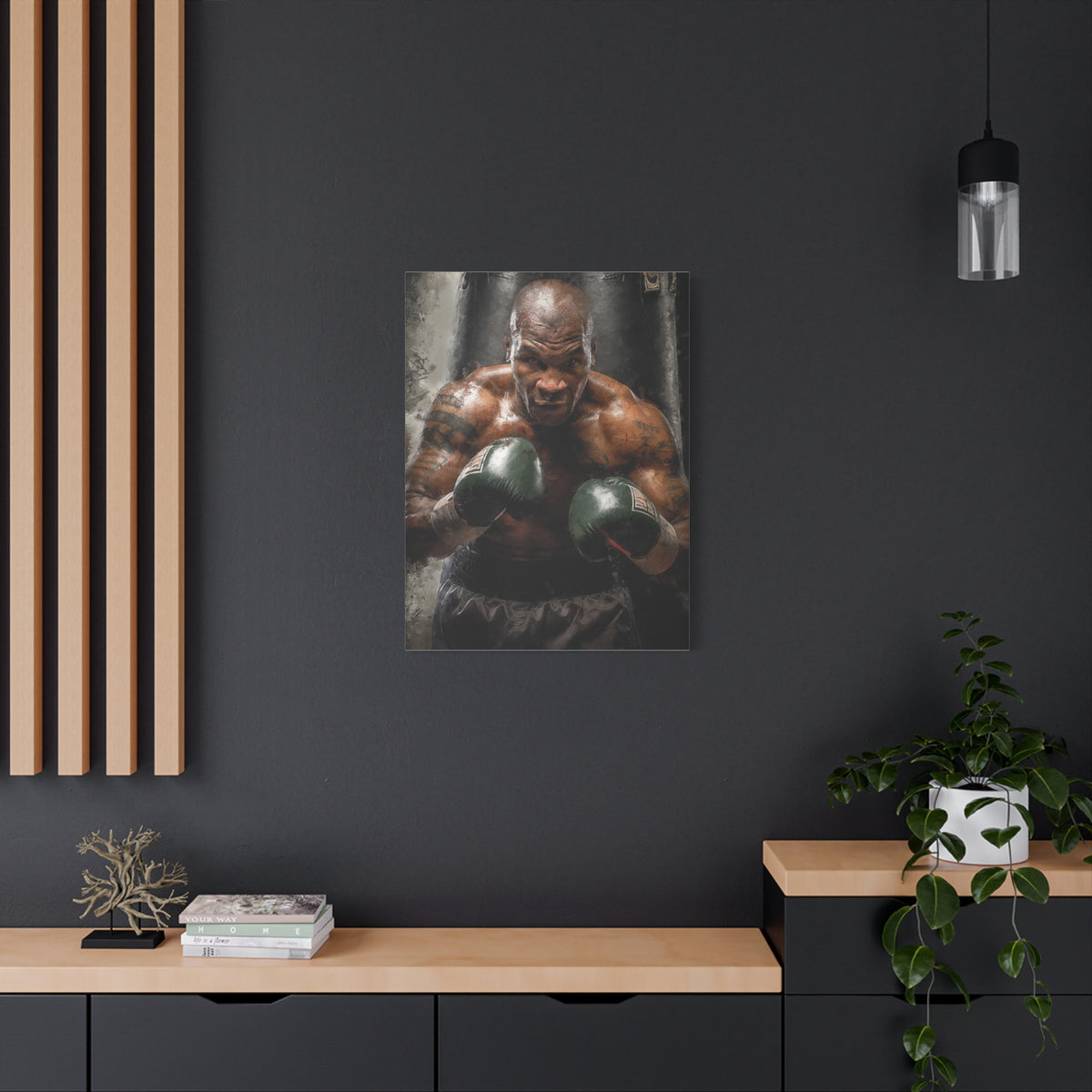 Iron Mike Tyson: Expressive Canvas Fine Art Print Poster - Ready to Hang, Wall Art Boxing Gift
