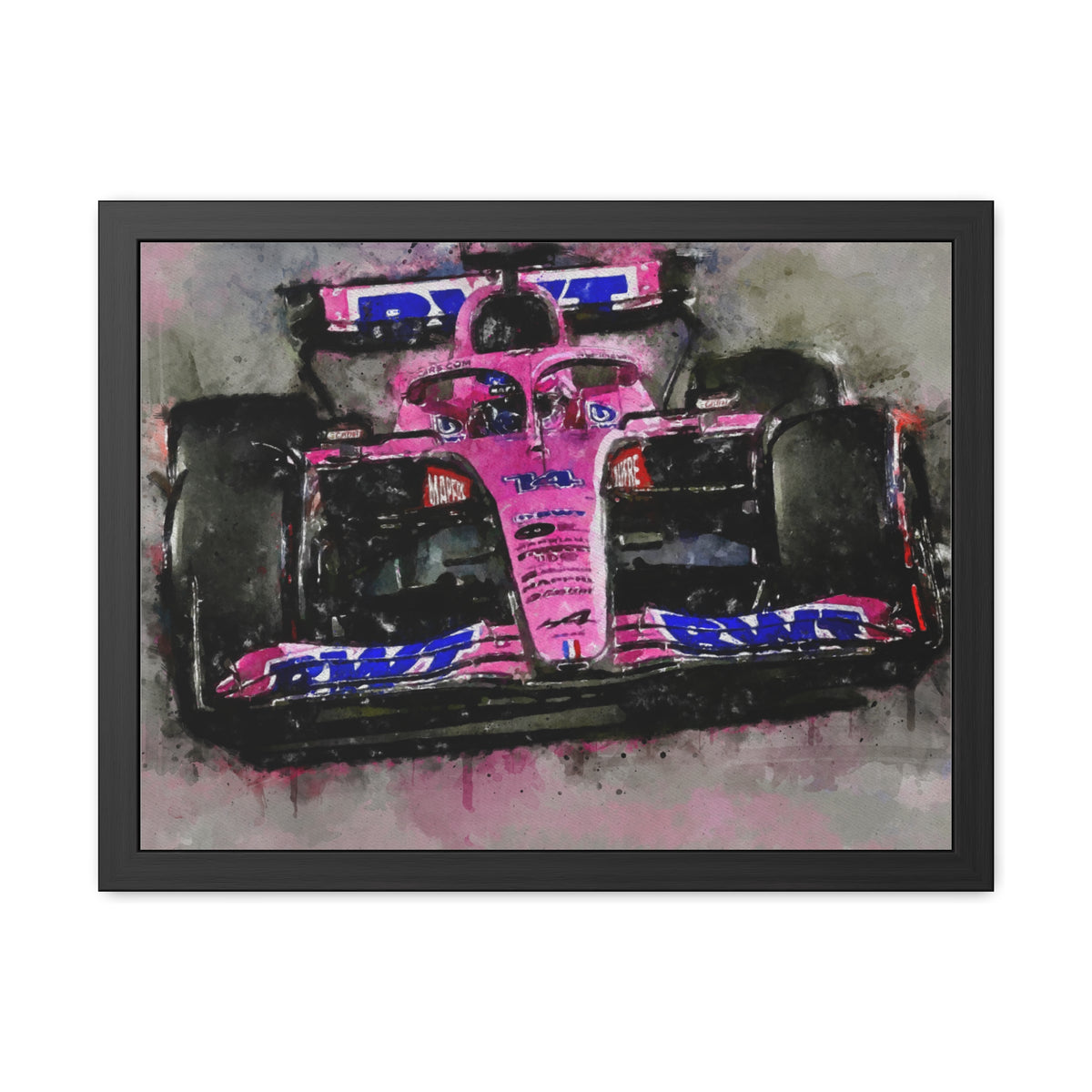 Accelerate Your Decor: Framed Watercolour F1 Fine Art Print Poster - Ready to Hang, Wall Art Formula One Gift
