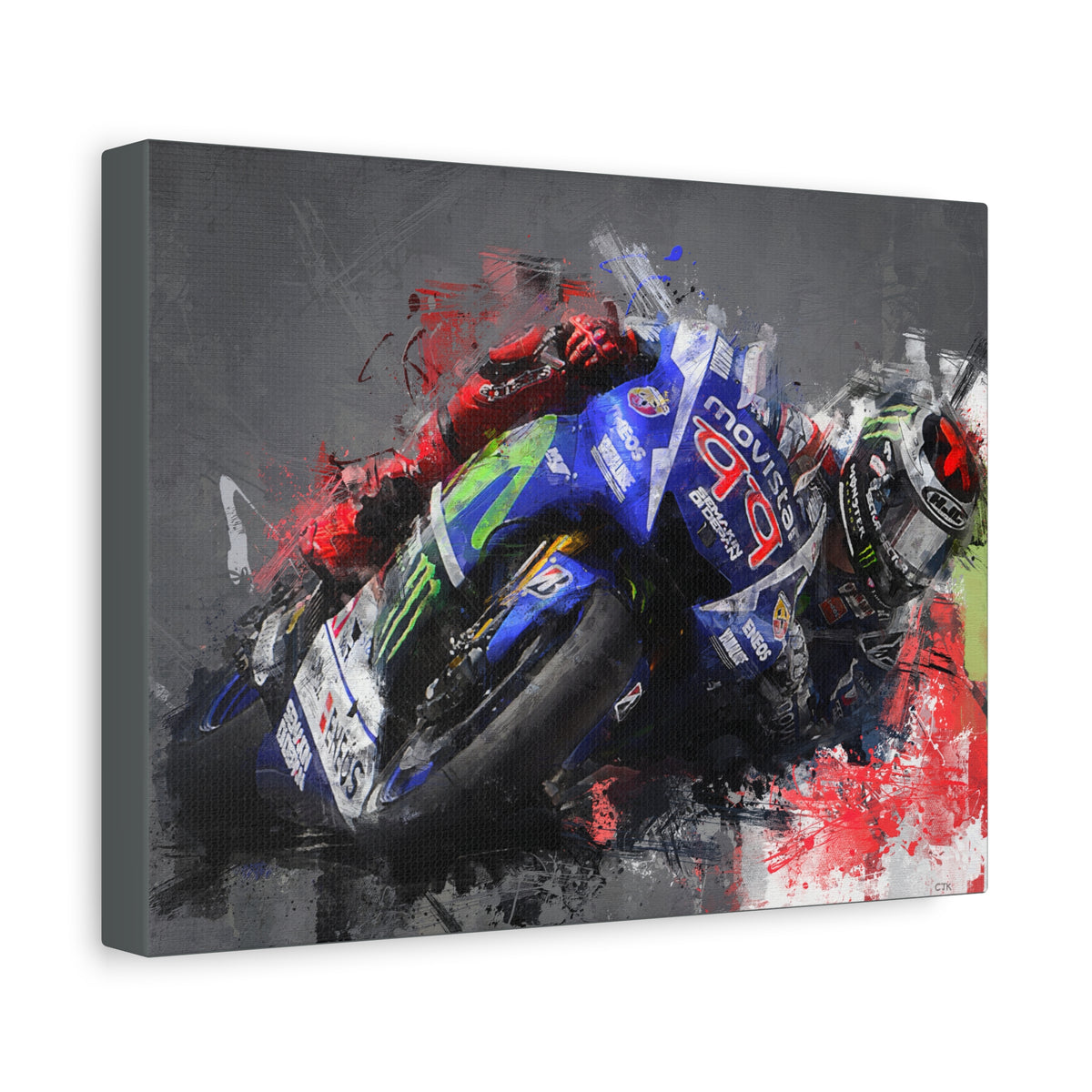 Speed Unleashed: Stretched Canvas Fine Art MotoGP Print Poster - Ready to Hang, Wall Art MotoGP Gift