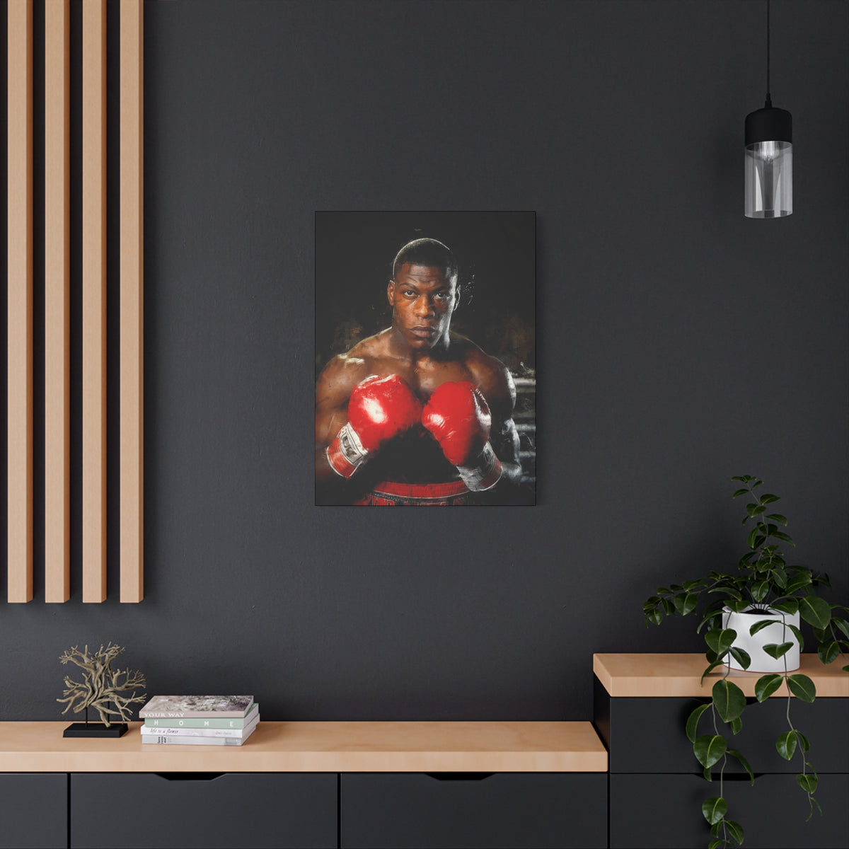 Powerful Presence: Frank Bruno - Stretched Canvas Fine Art Boxing Print Poster, Ready to Hang, Wall Art Boxing Gift