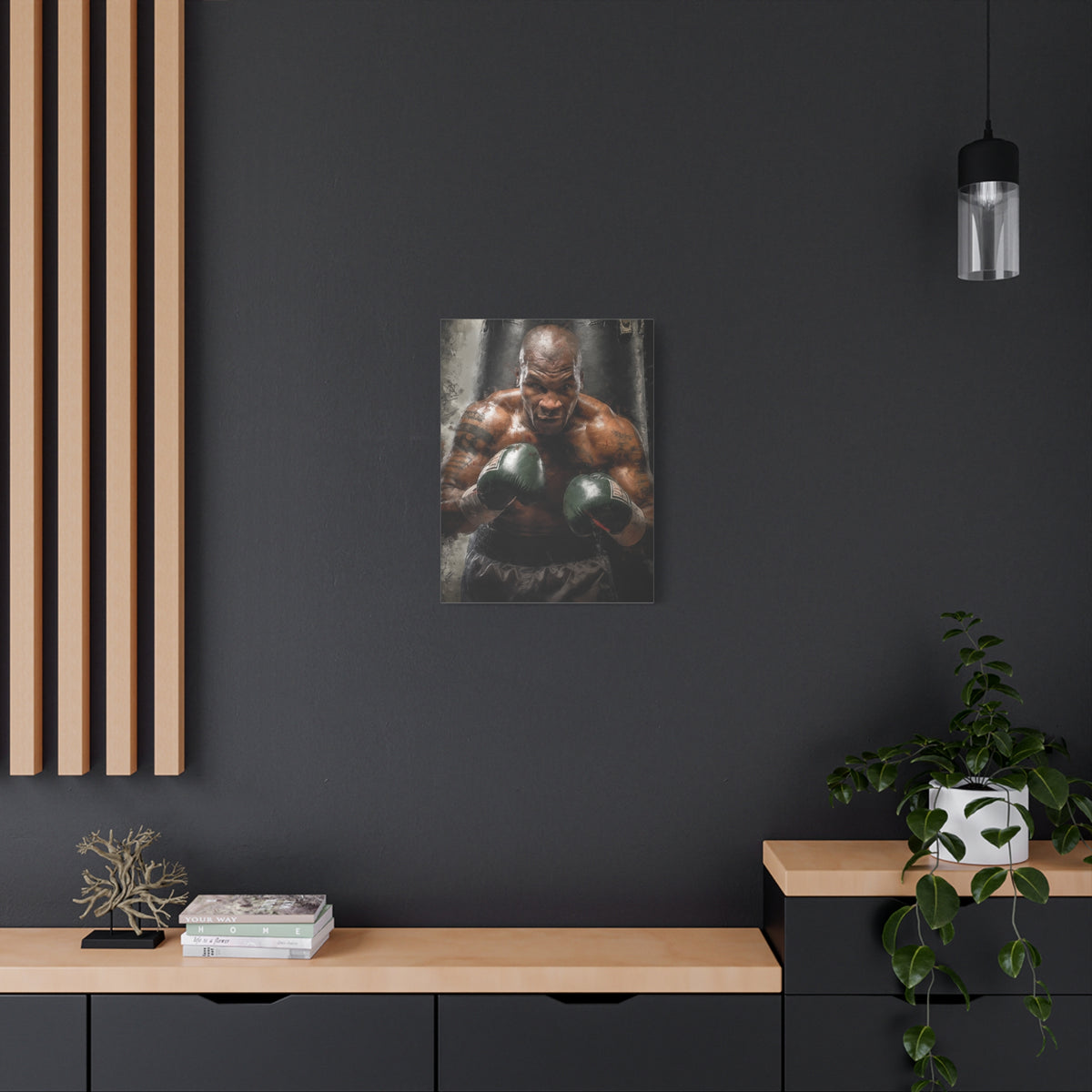 Iron Mike Tyson: Expressive Canvas Fine Art Print Poster - Ready to Hang, Wall Art Boxing Gift
