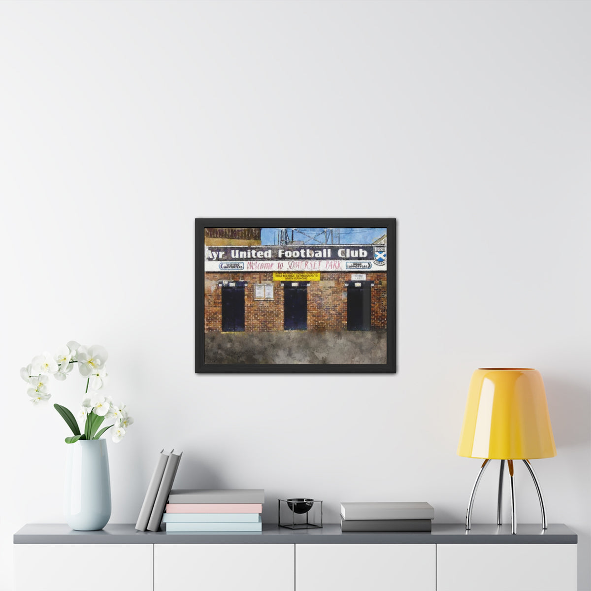 Ayr United Somerset Park Watercolour Painting ,Ready to Hang Framed Watercolour Fine Art Painting Print Poster, Football Wall Art, Soccer Fan Gift