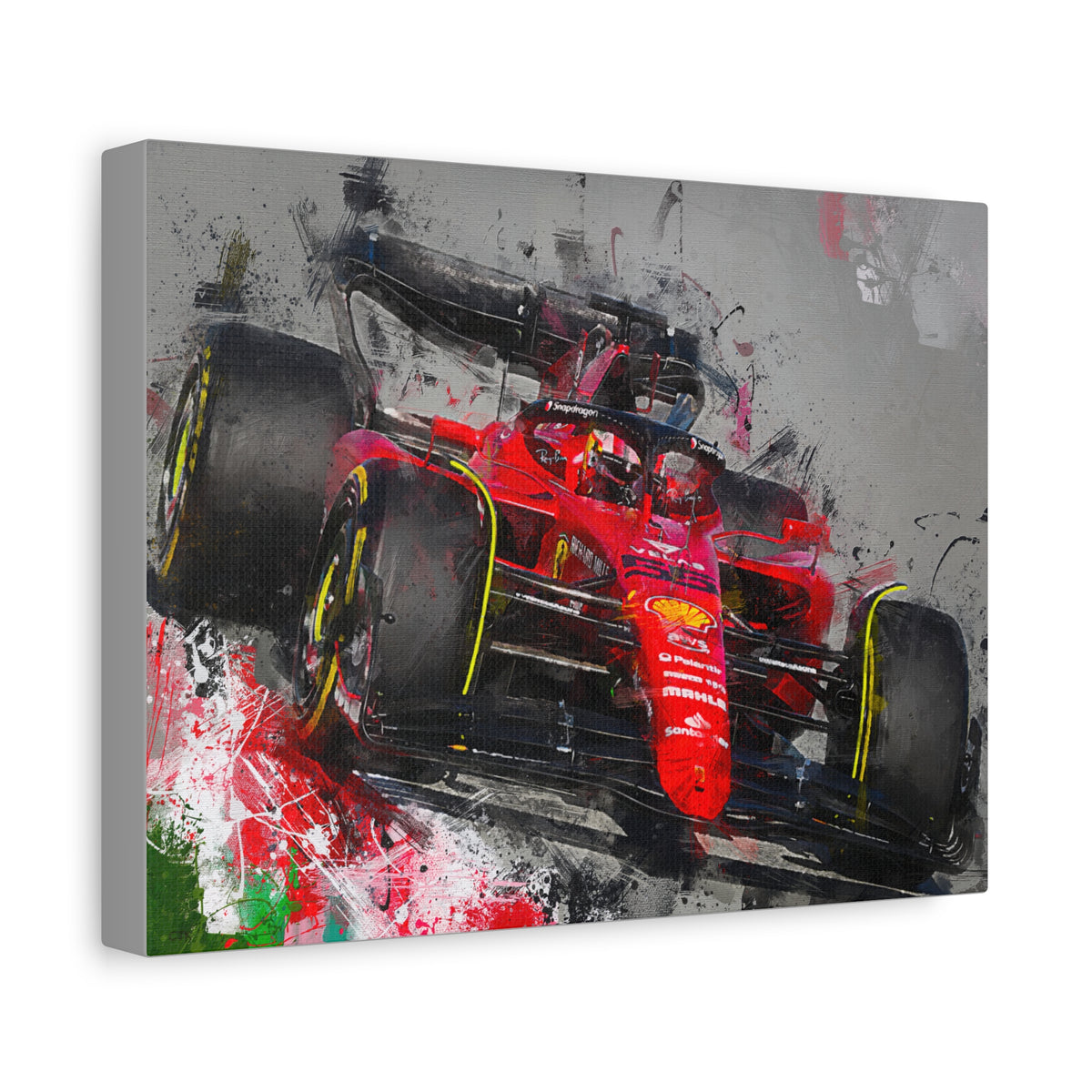 Speed and Style Unleashed: Stretched Canvas Fine Art F1 Print Poster - Ready to Hang, Wall Art Formula One Gift