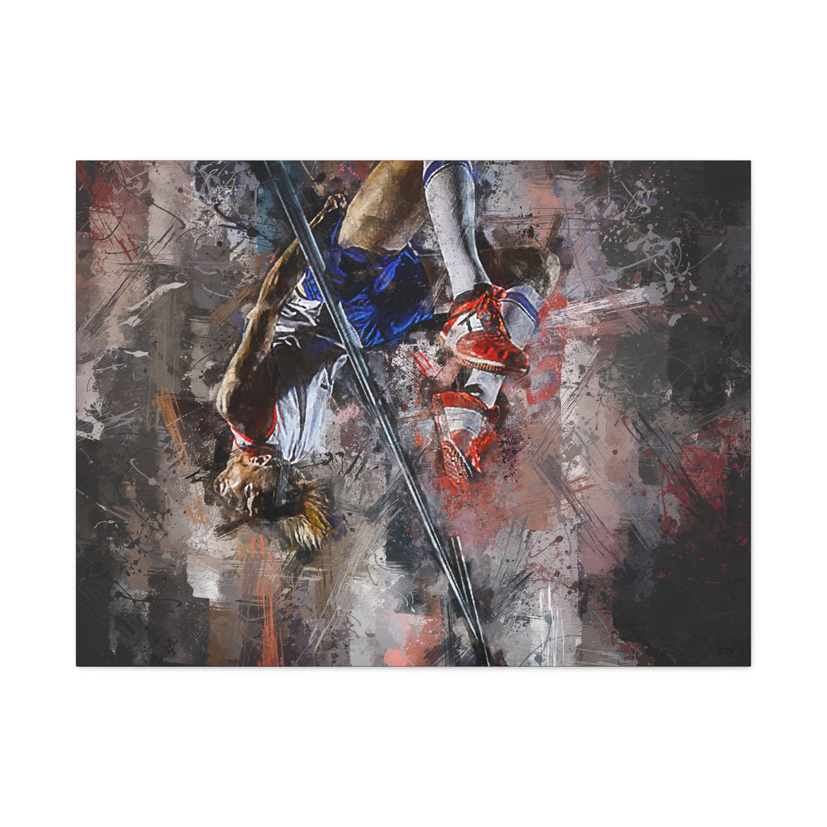 Expressionist Modern Art High Jumper Canvas Print - Dynamic Athletics Wall Art, Athletics Poster, Athletics Décor - Ready to Hang Wall Art, High Jump Fan Gift