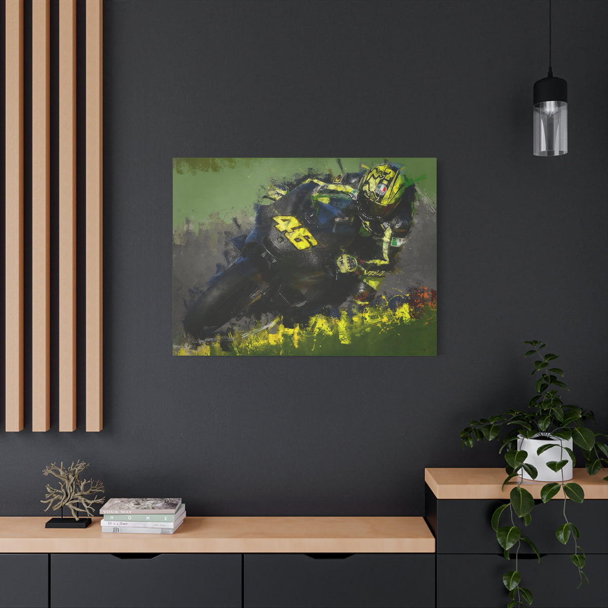 Capture the Thrill: Stretched Canvas Fine Art MotoGP Print Poster - Ready to Hang, Wall Art MotoGP Gift